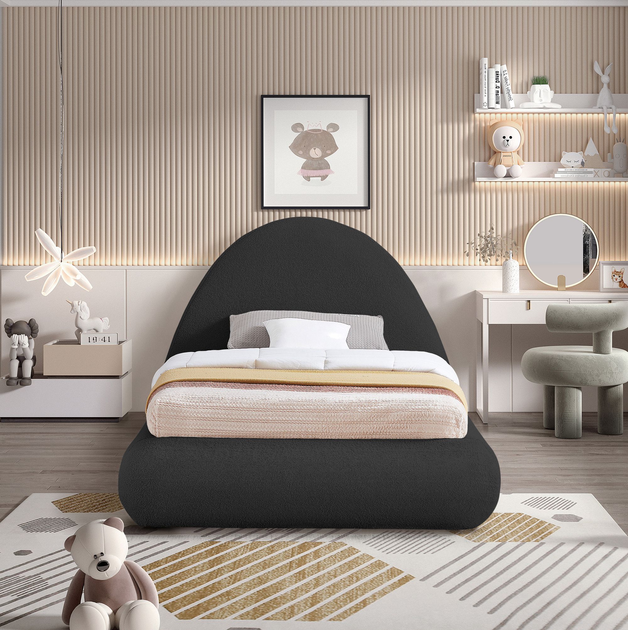 Rudy Teddy Fabric Twin Size Bed