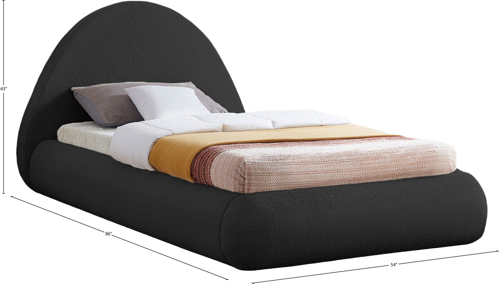 Rudy Teddy Fabric Twin Size Bed