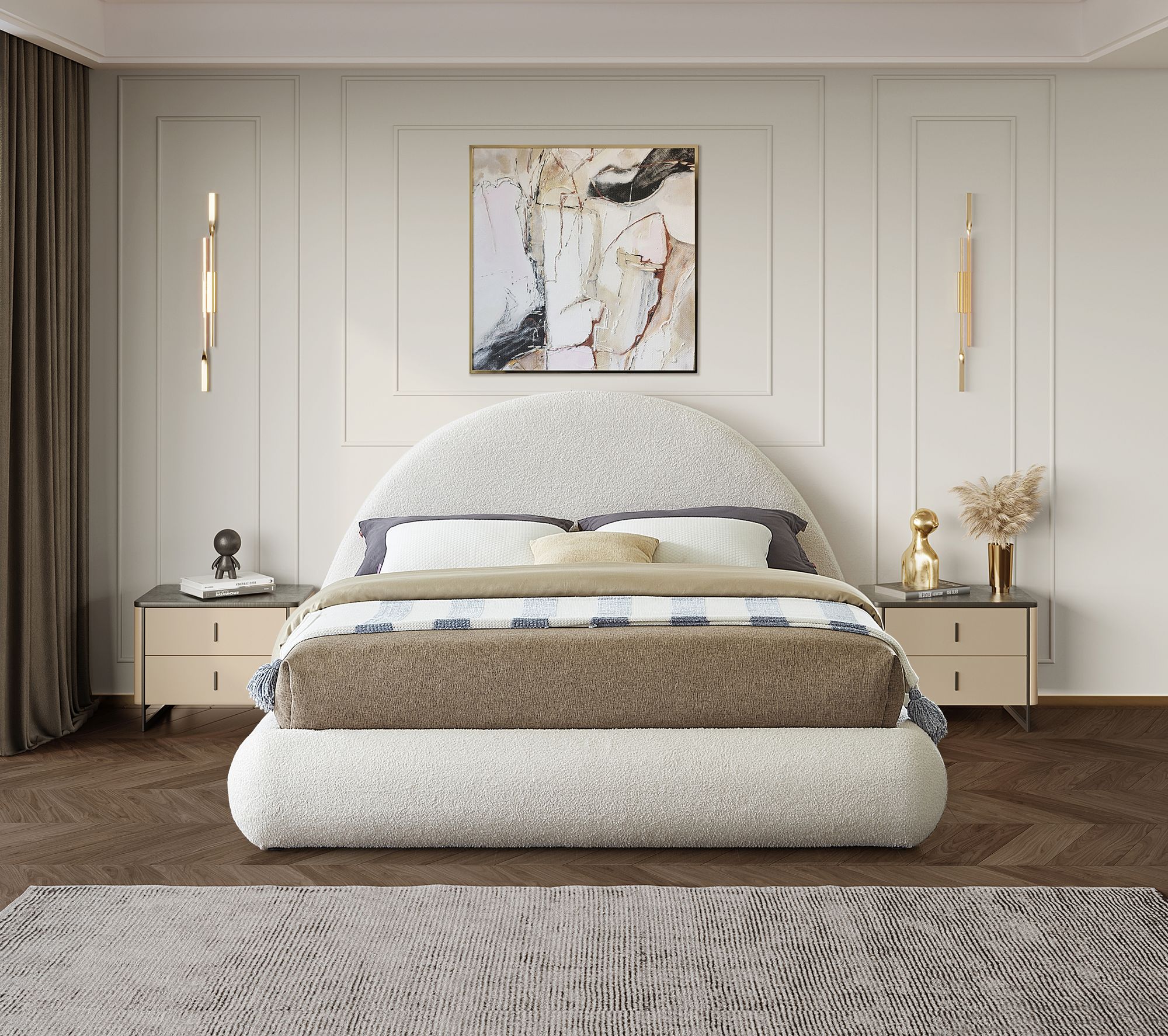 Rudy Teddy Fabric King Size Bed