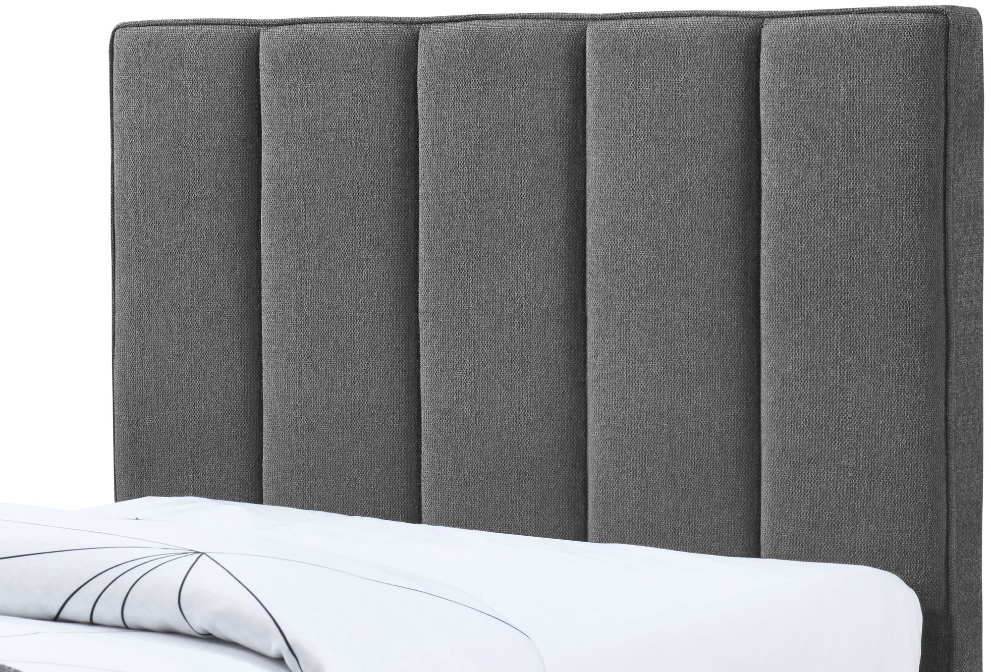 Harper Linen Fabric Twin Size Trundle Bed