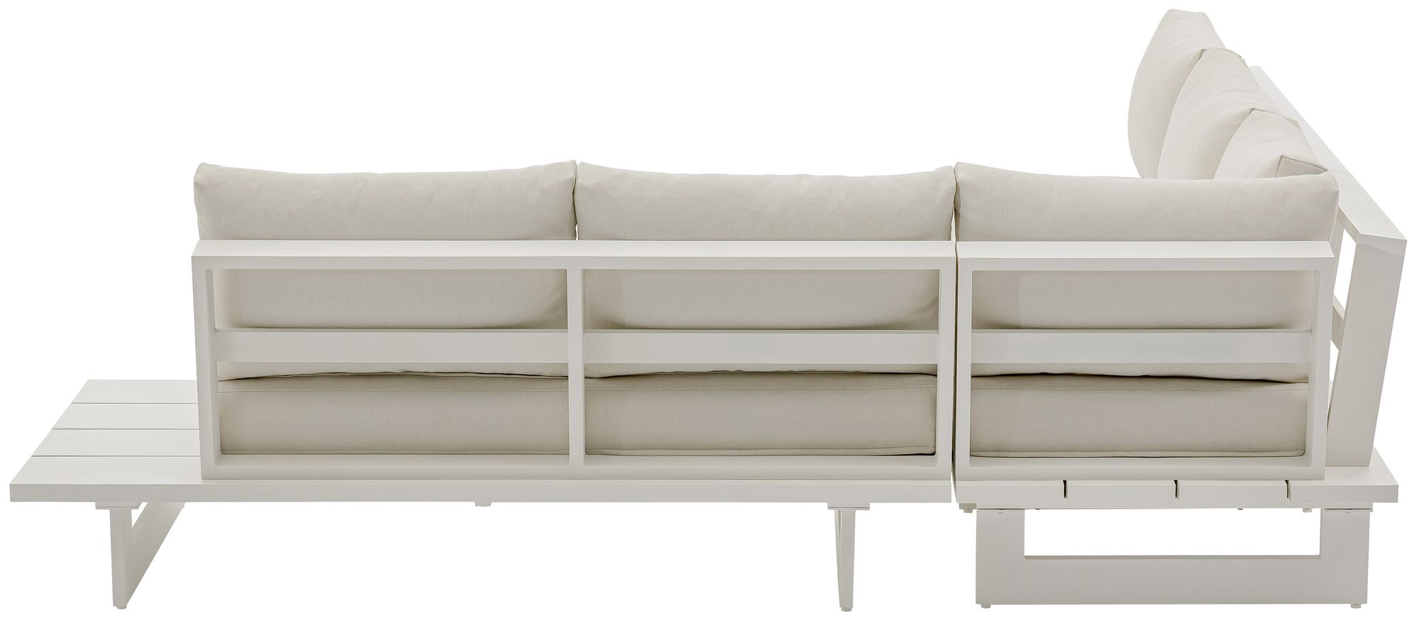 Maldives 102" 3-Piece Outdoor Patio Waterproof Fabric Modular Sectional with Aluminum Frame