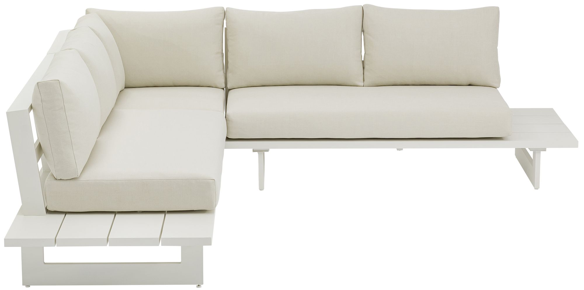 Maldives 102" 3-Piece Outdoor Patio Waterproof Fabric Modular Sectional with Aluminum Frame
