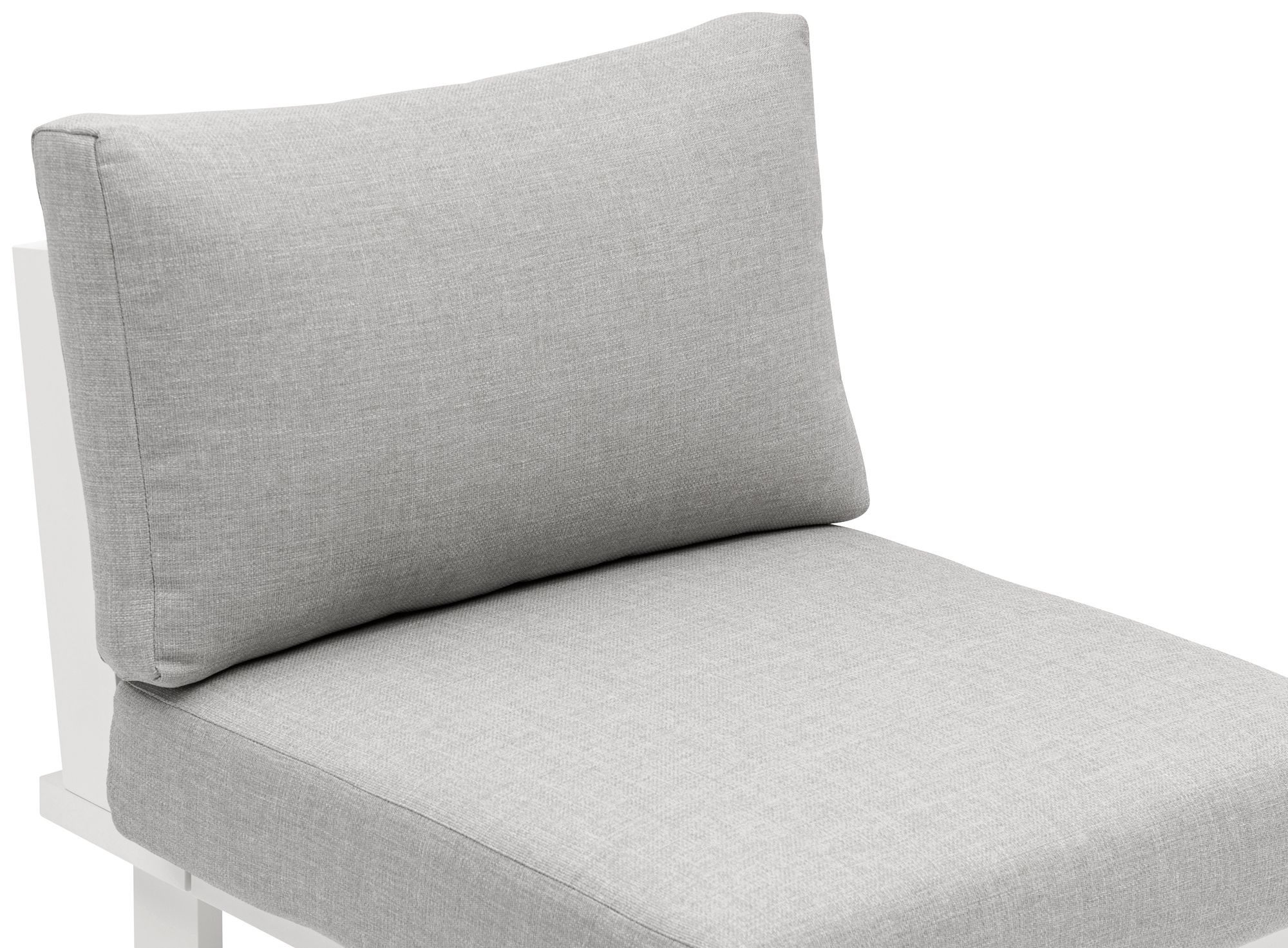 Maldives Outdoor Patio Waterproof Fabric Modular Accent Armless Chair with White Aluminum Frame