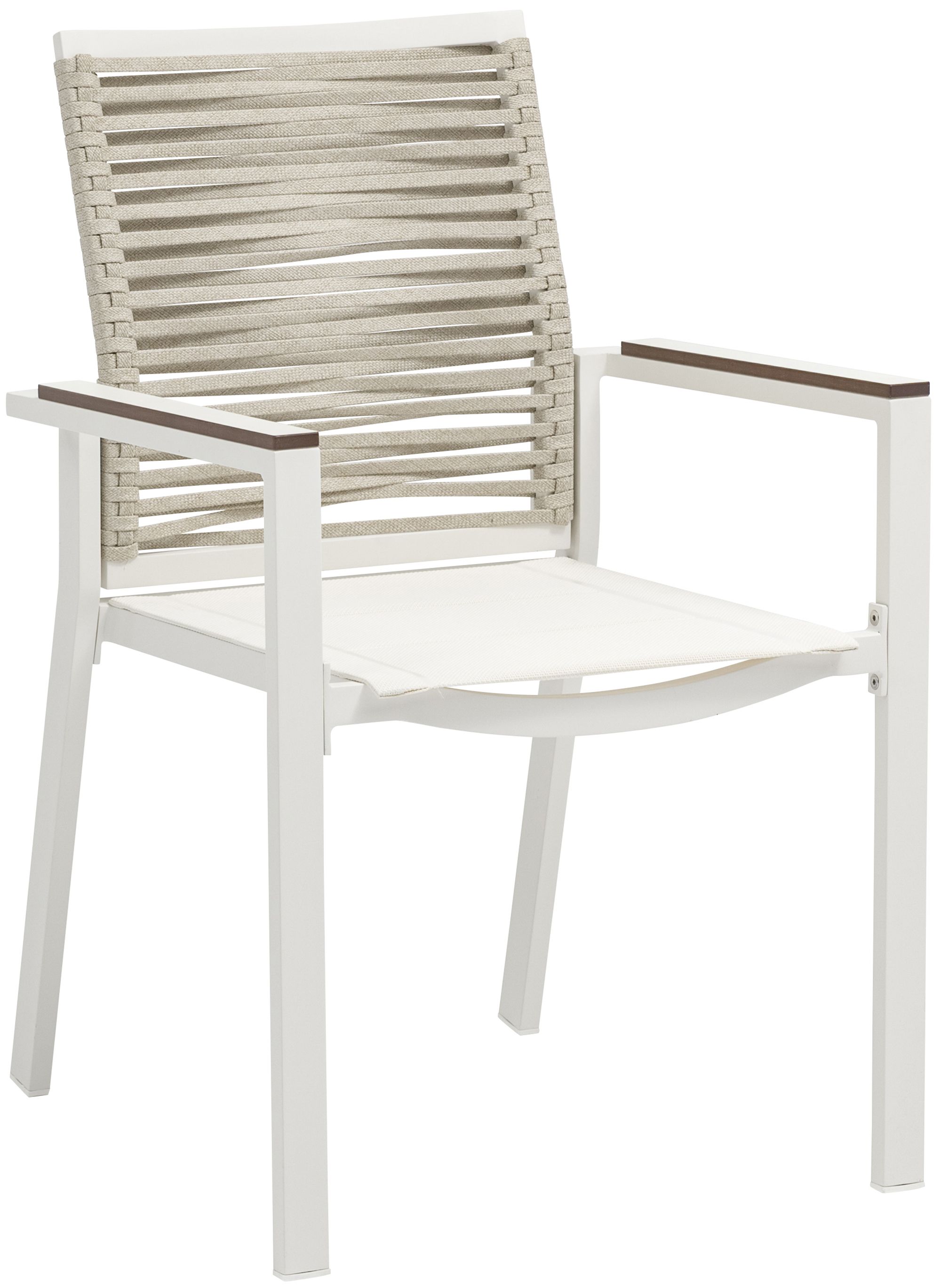 Maldives Outdoor Patio Mesh Waterproof Fabric Dining Arm Chair with Dark Grey Aluminum Frame