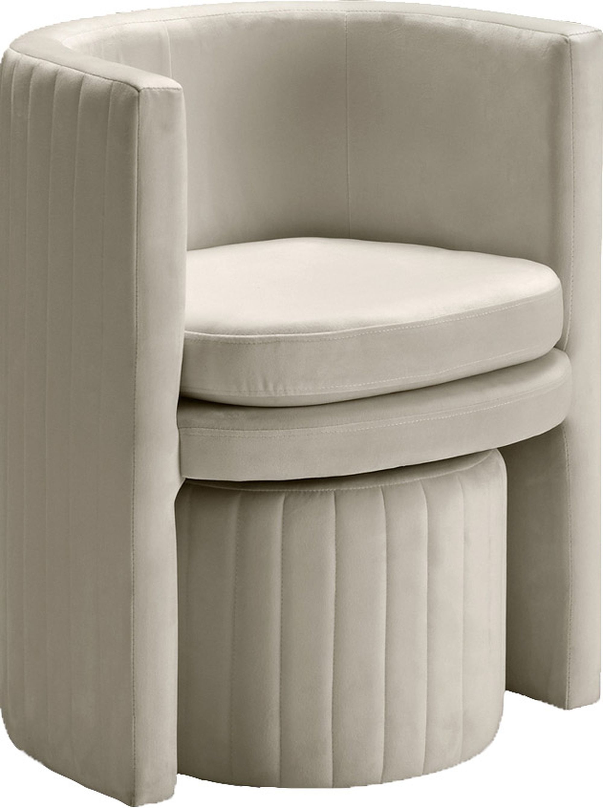Selena Velvet Accent Chair & Ottoman Set