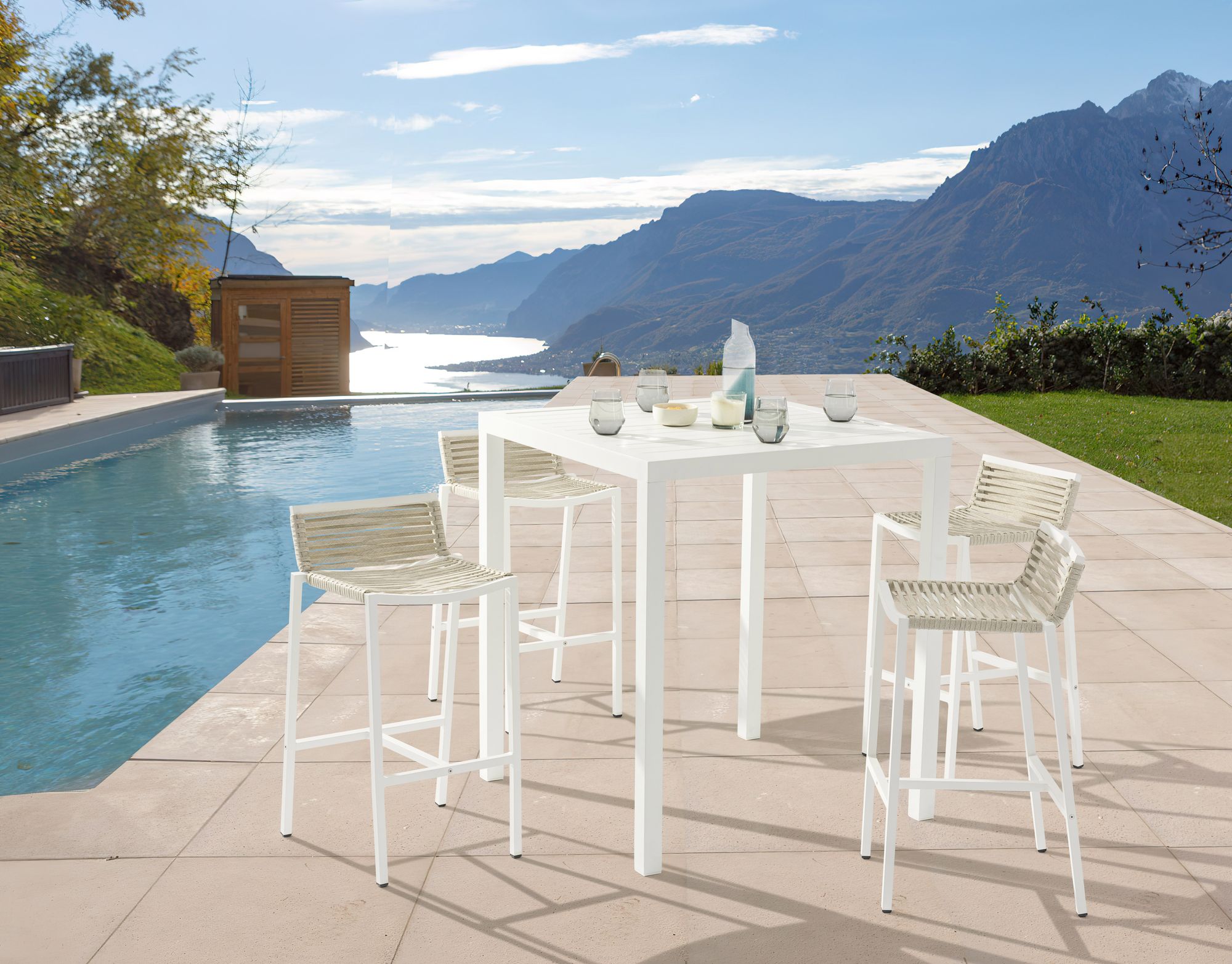 Maldives Outdoor Patio Rope Fabric Barstool