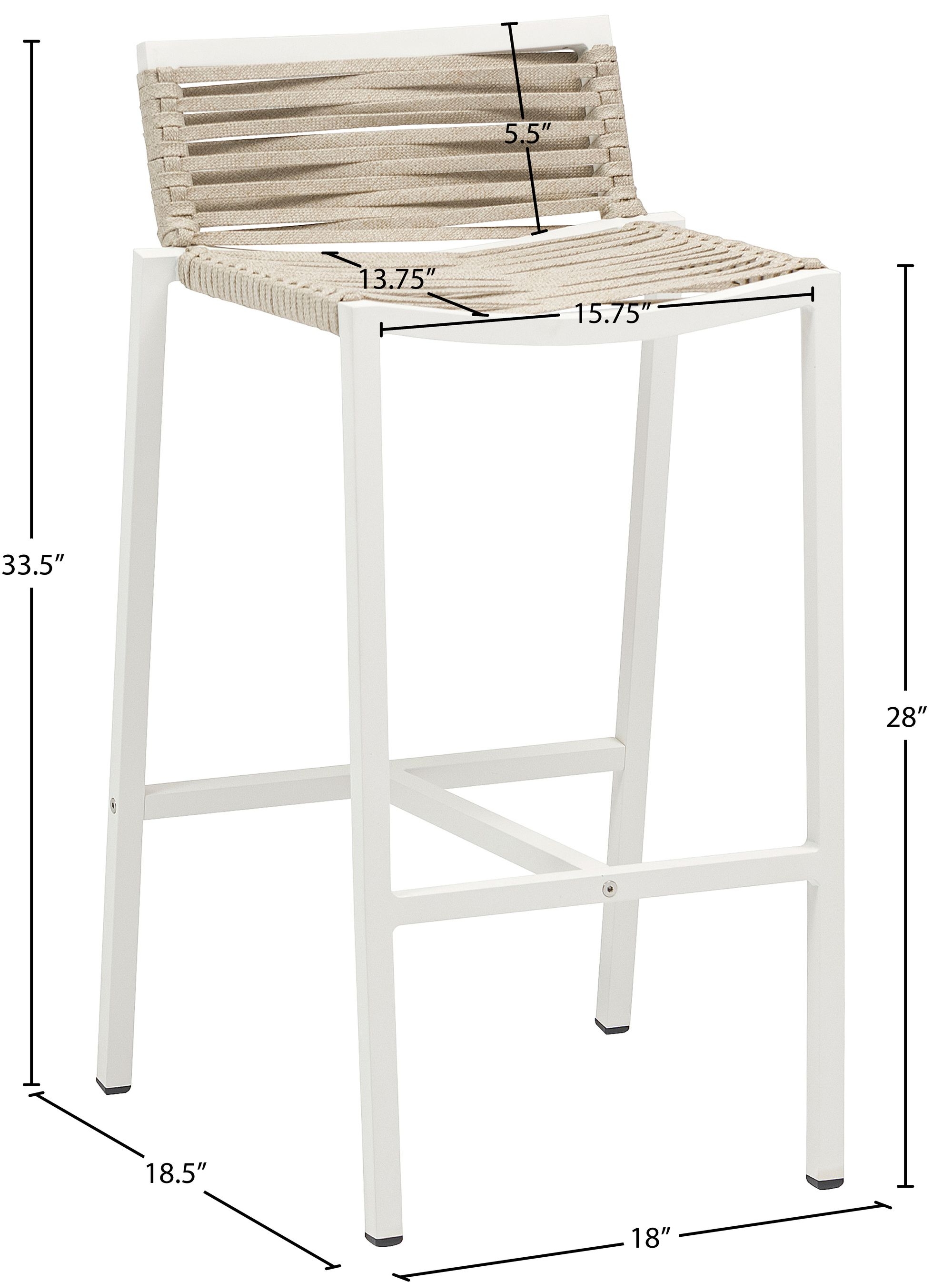 Maldives Outdoor Patio Rope Fabric Barstool