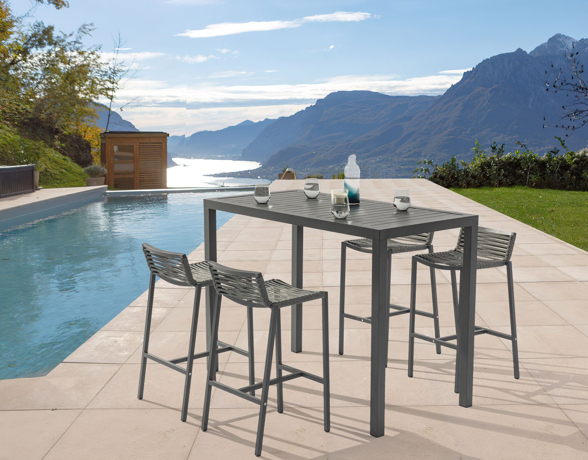 Maldives 55.5" Rectangular Outdoor Patio Bar Table