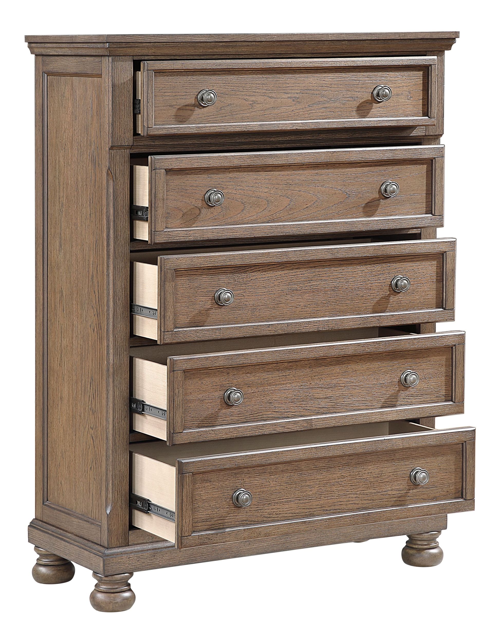 Bethel Wood Veneer 5-Drawer Chest