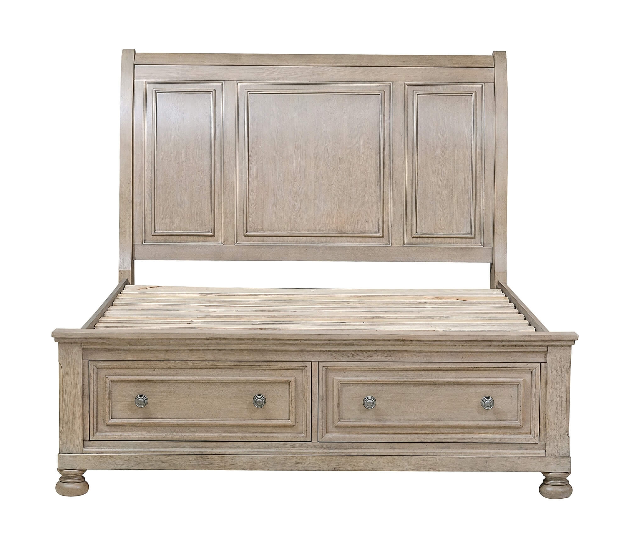 Bethel Wood Veneer Storage Sleigh Bed, King Size