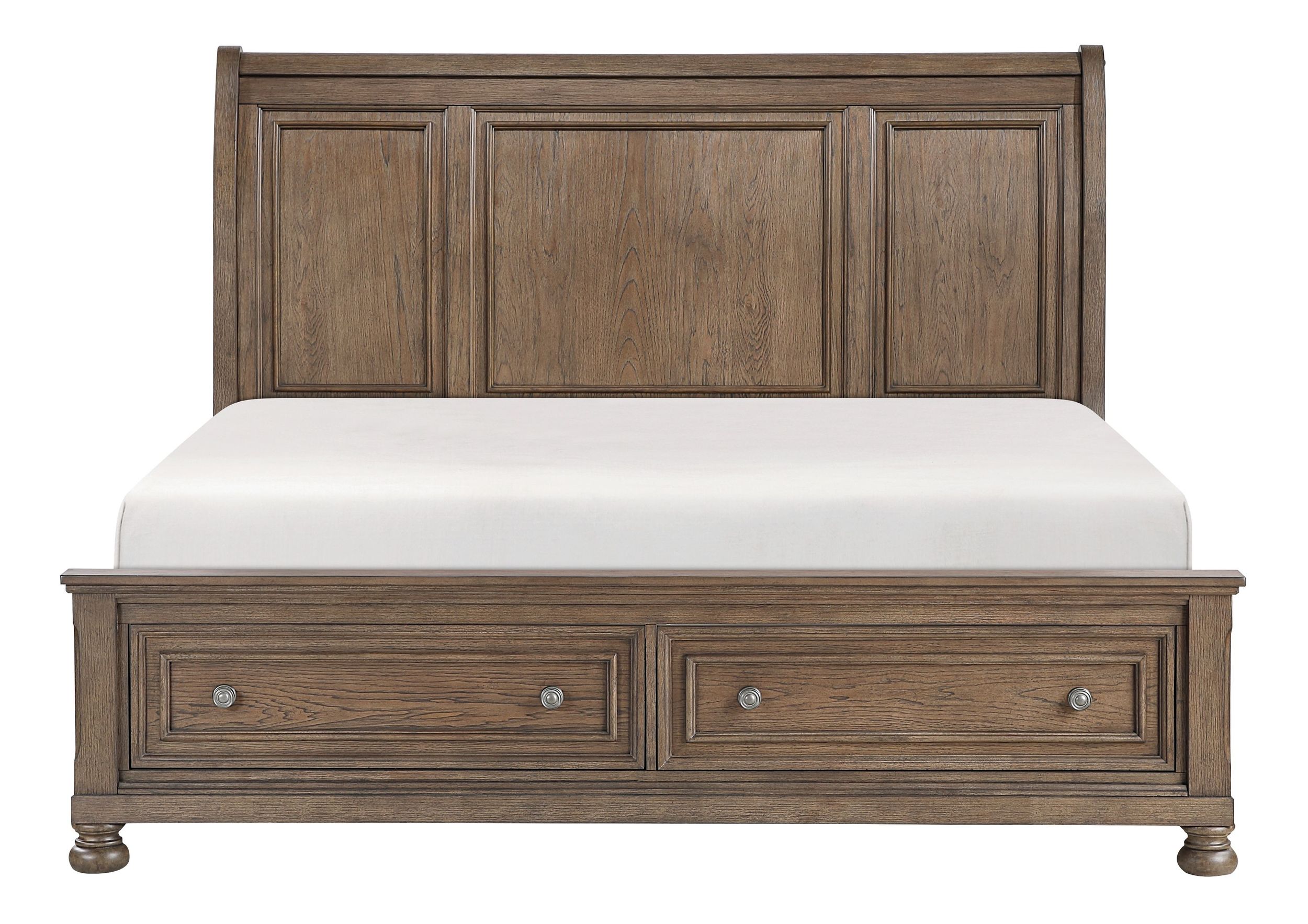 Bethel Wood Veneer Storage Sleigh Bed, King Size