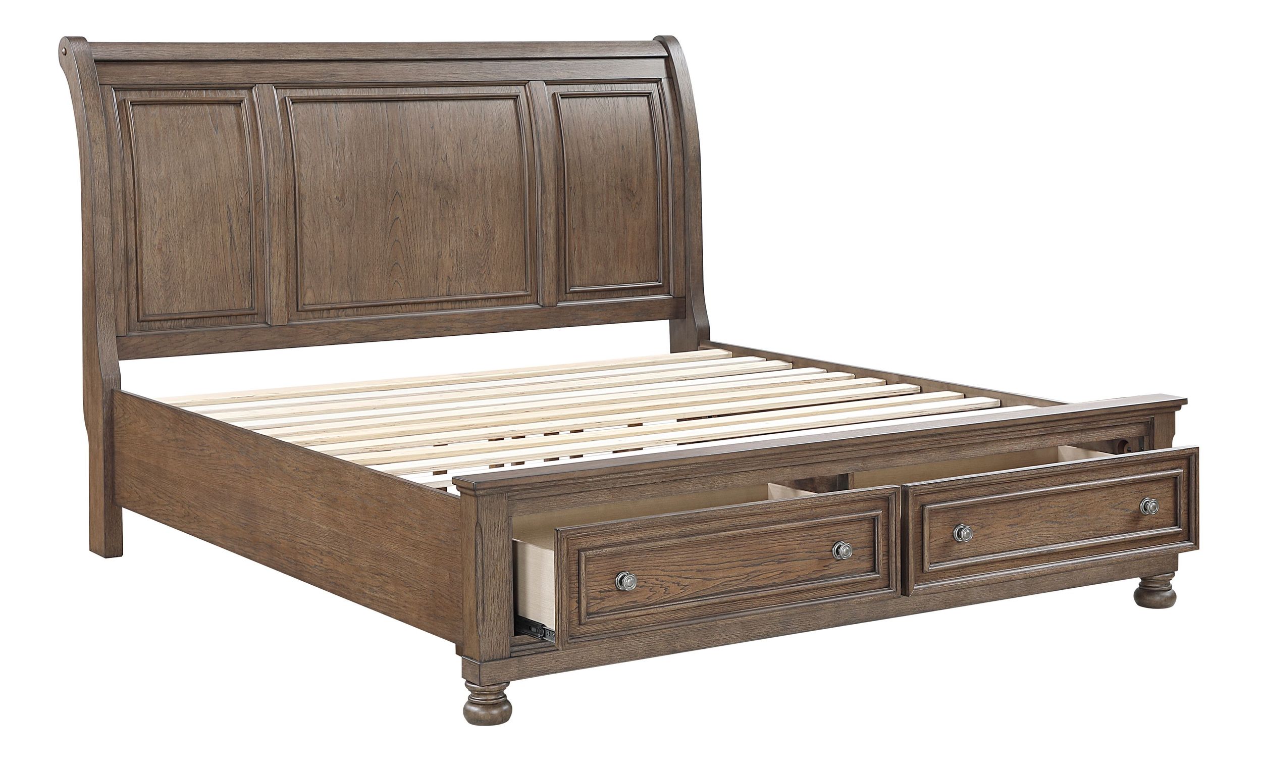 Bethel Wood Veneer Storage Sleigh Bedroom Set