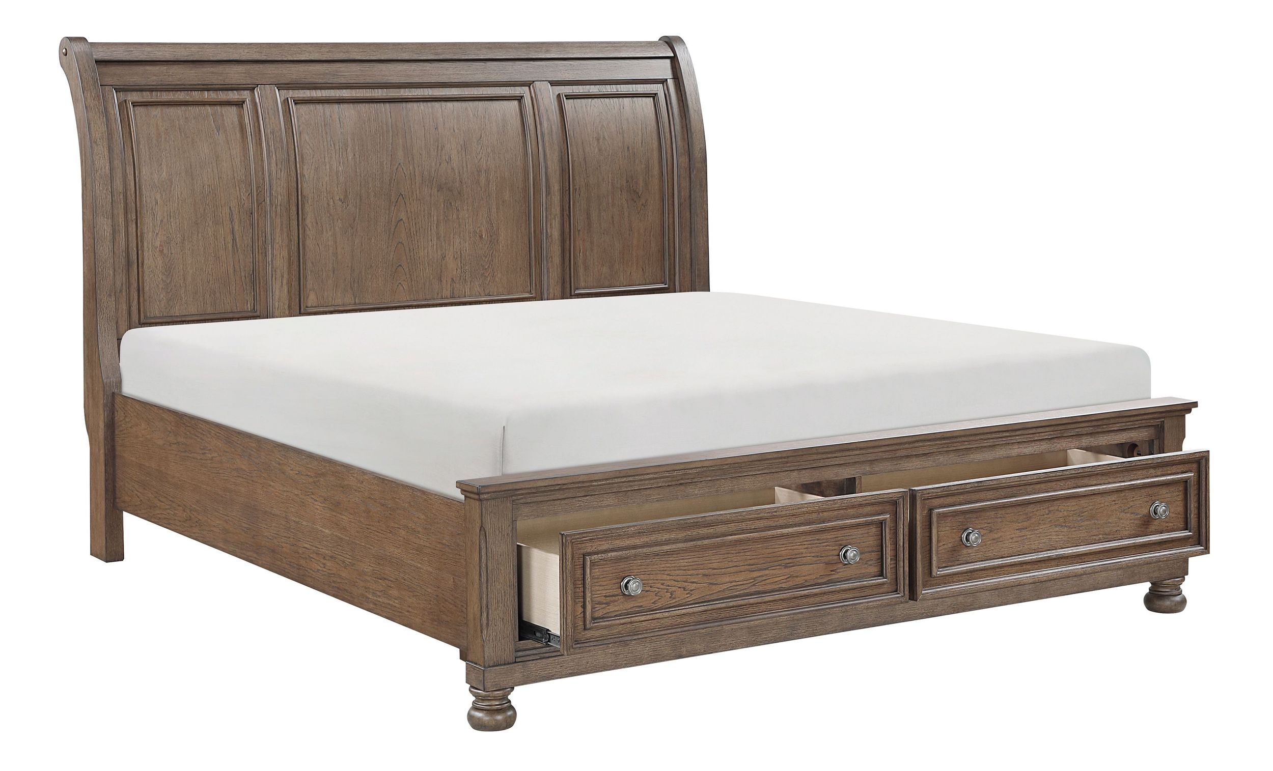 Bethel Wood Veneer Storage Sleigh Bedroom Set