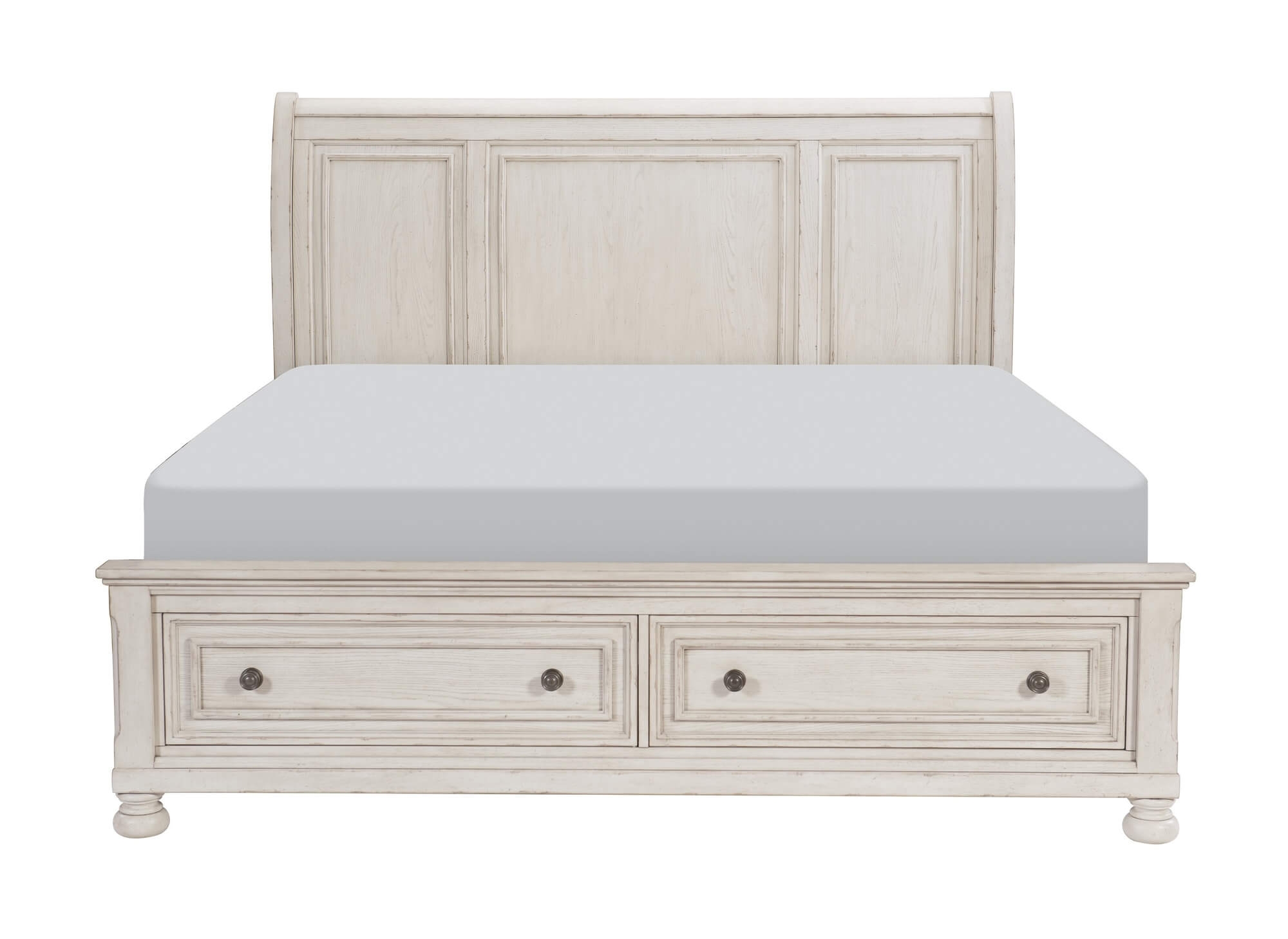 Bethel Wood Veneer Storage Sleigh Bed, King Size