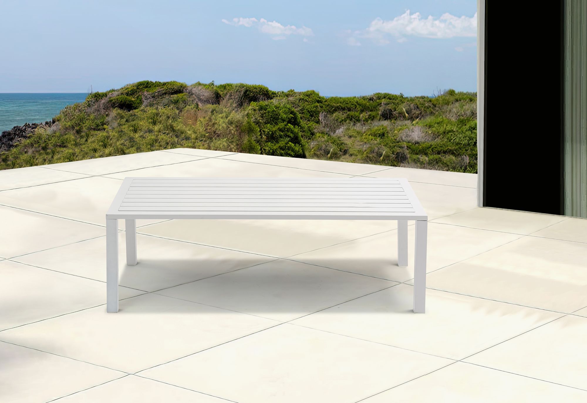 Maldives 47" Rectangular Outdoor Patio Aluminum Coffee Table
