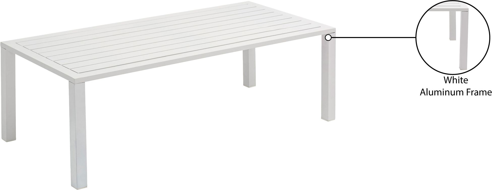 Maldives 47" Rectangular Outdoor Patio Aluminum Coffee Table