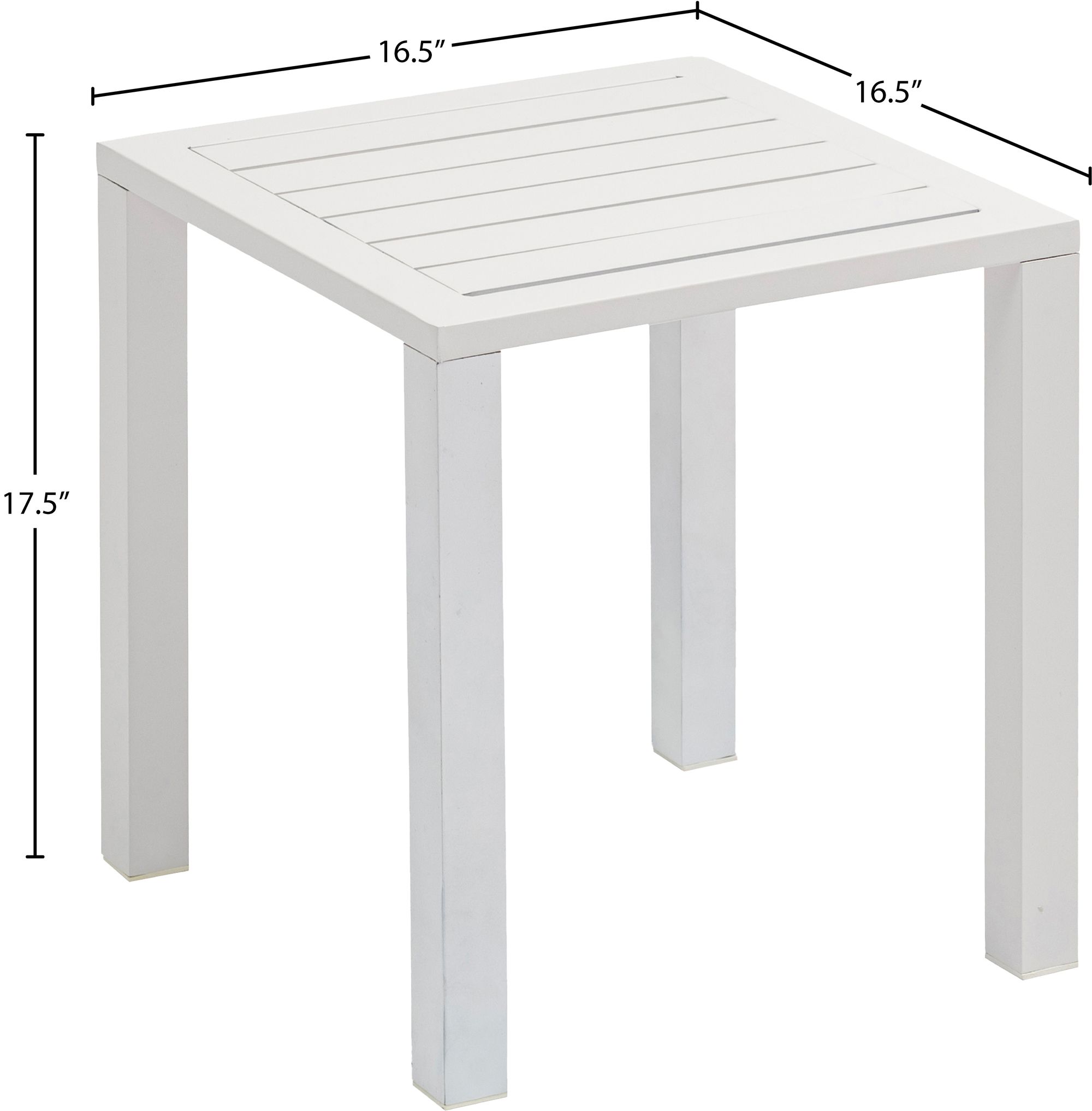 Maldives 16.5" Square Outdoor Patio Square Aluminum End Table