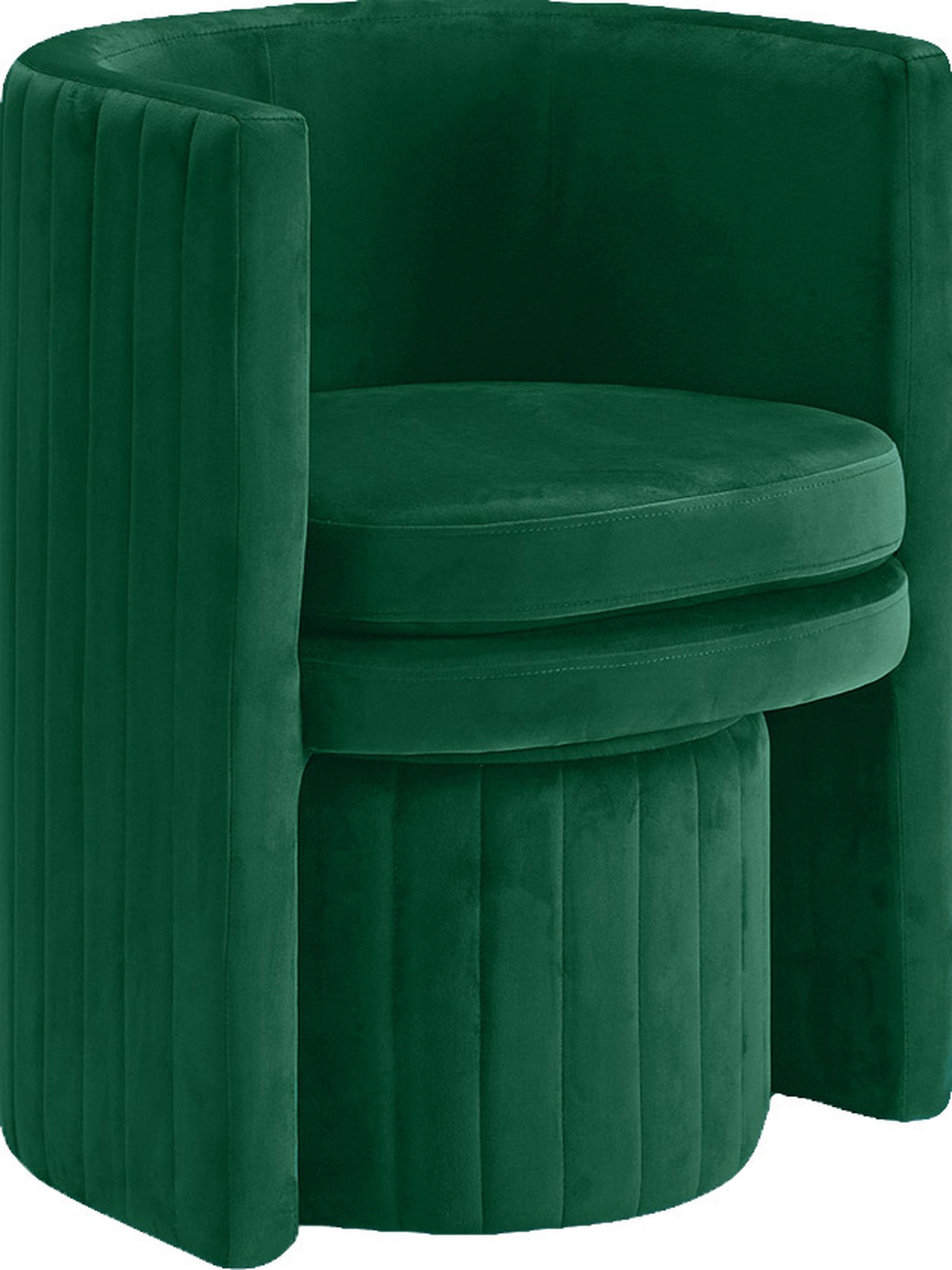Selena Velvet Accent Chair & Ottoman Set