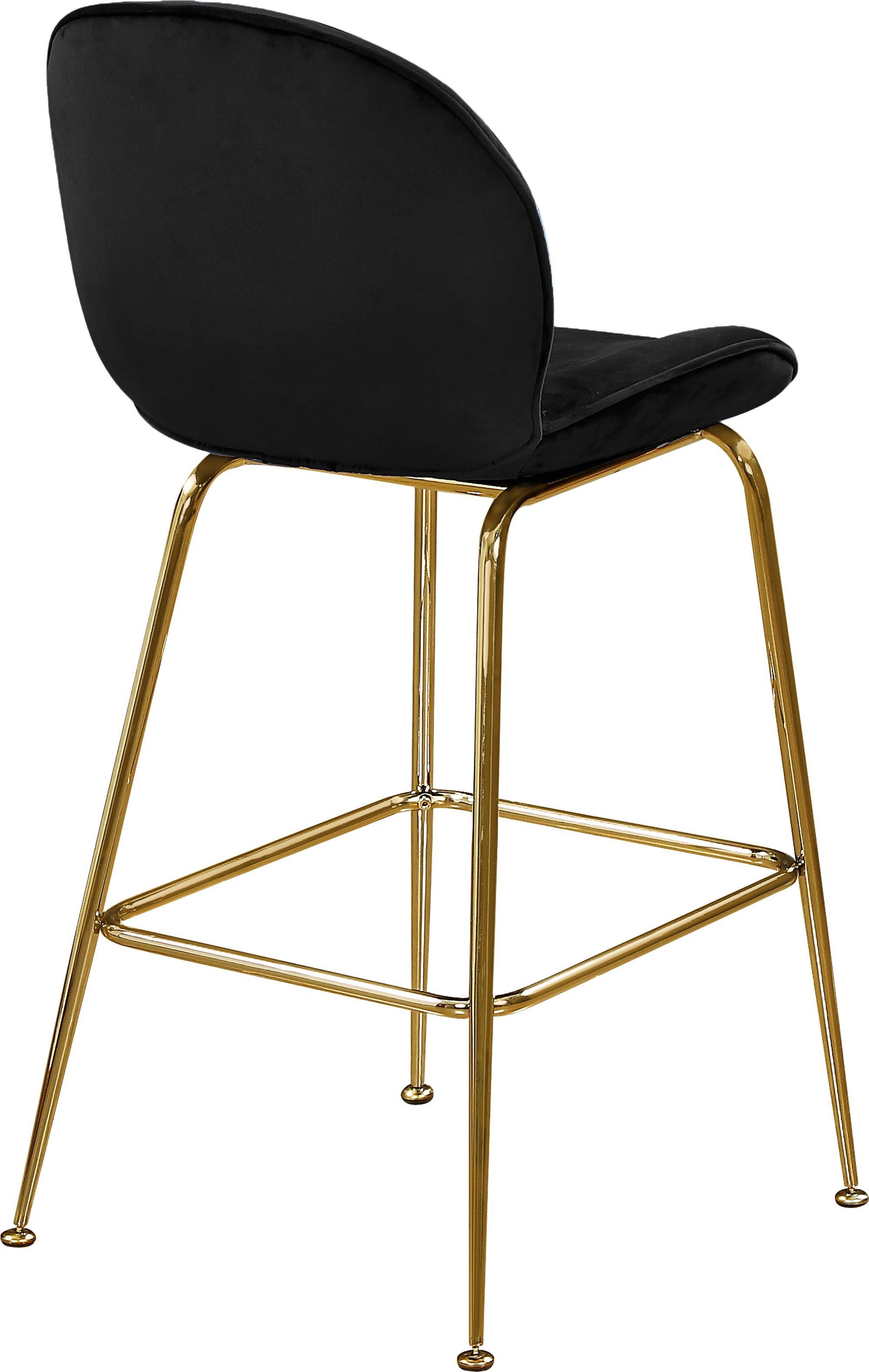 Paris Velvet Counter Stool with Polished Gold Metal Frame