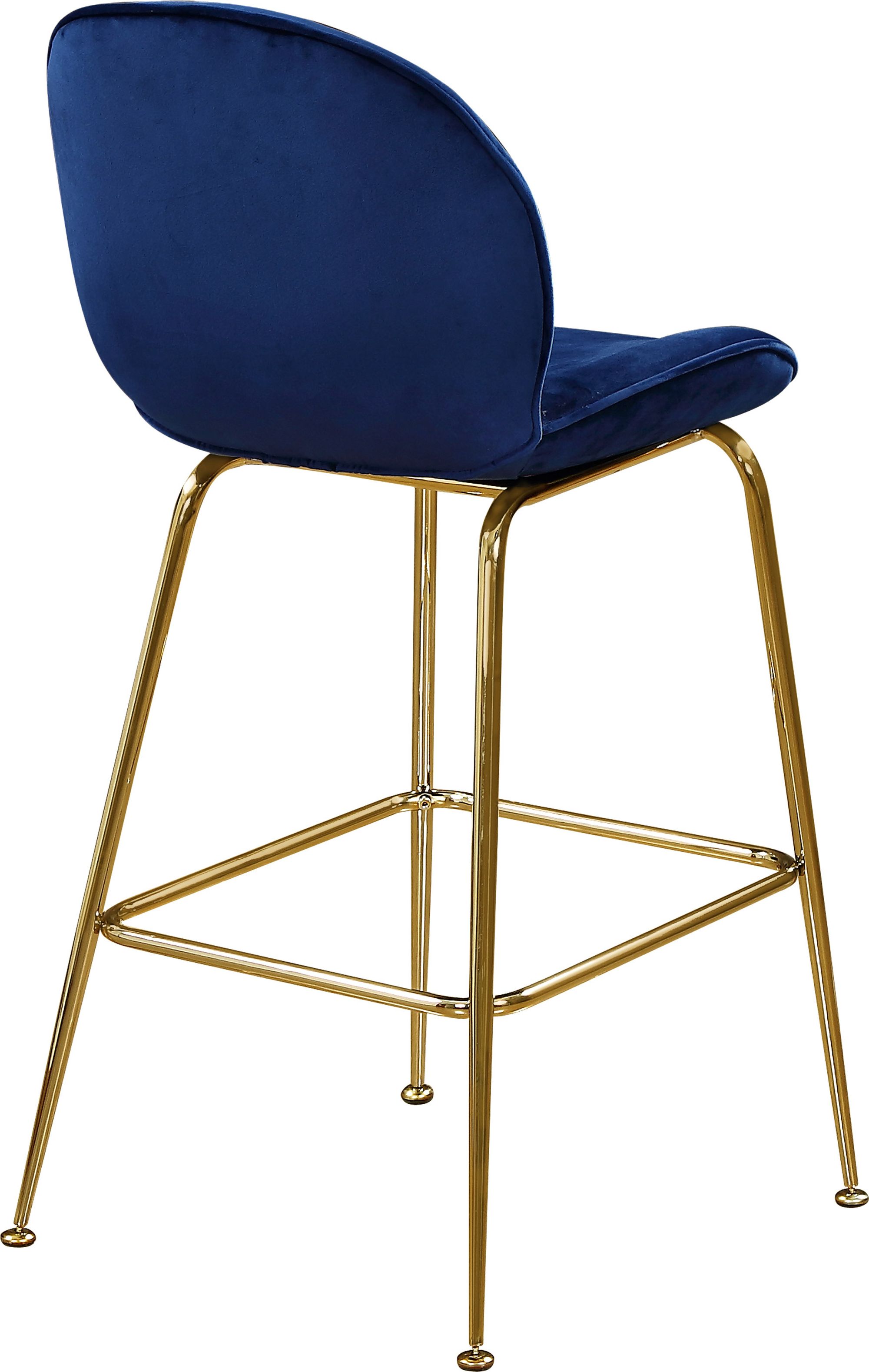 Paris Velvet Counter Stool with Polished Gold Metal Frame