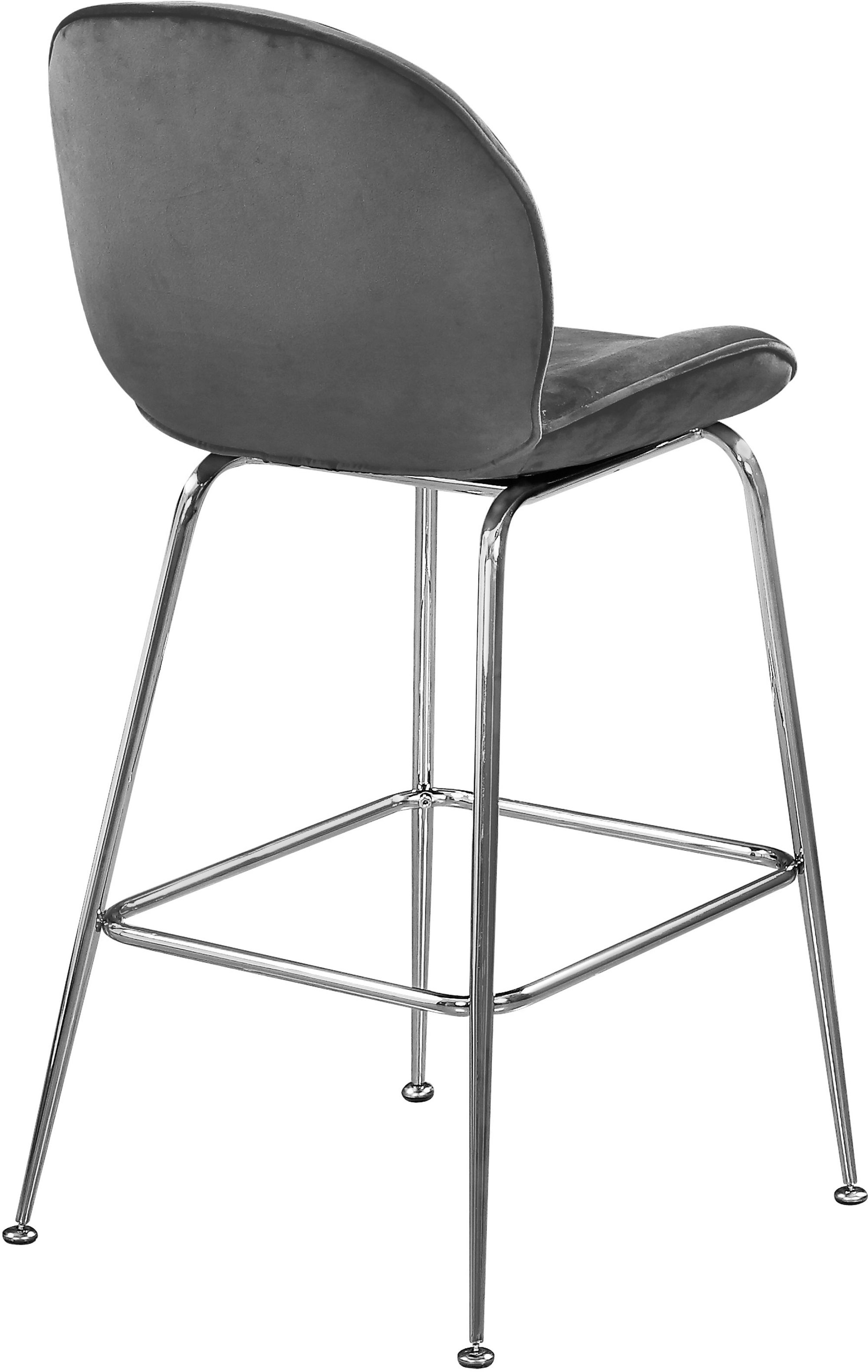 Paris Velvet Counter Stool with Polished Chrome Metal Frame