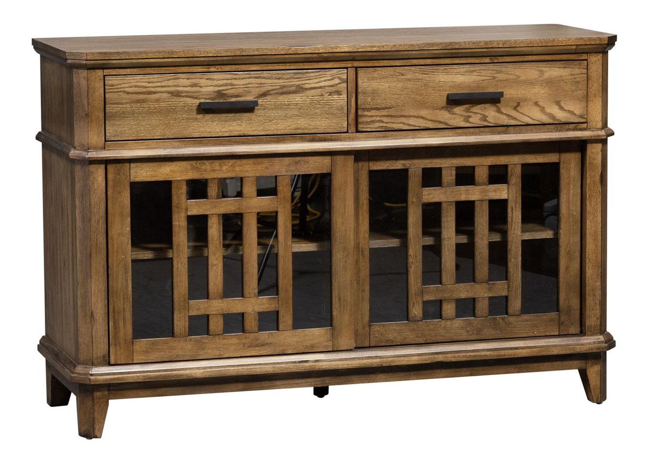 Santa Rosa Wood/Glass Sliding Server w/2 Drawers & 2 Doors