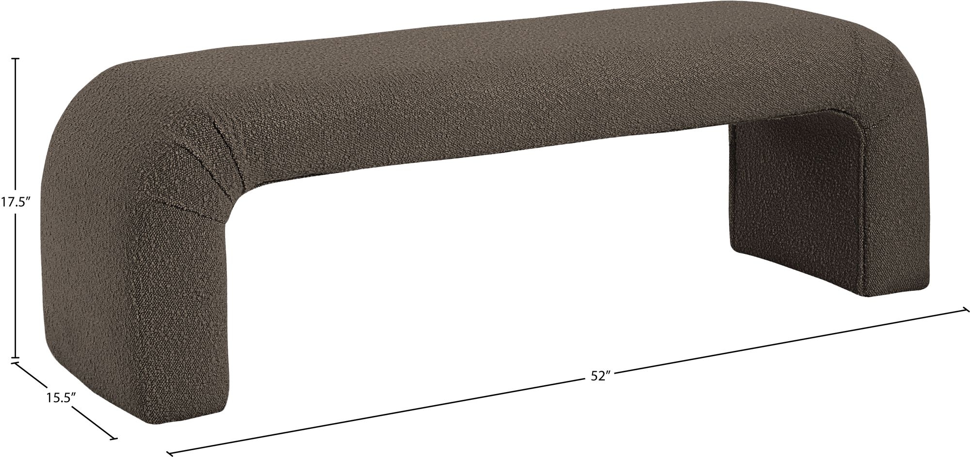Niagara 52" Boucle Fabric Bench