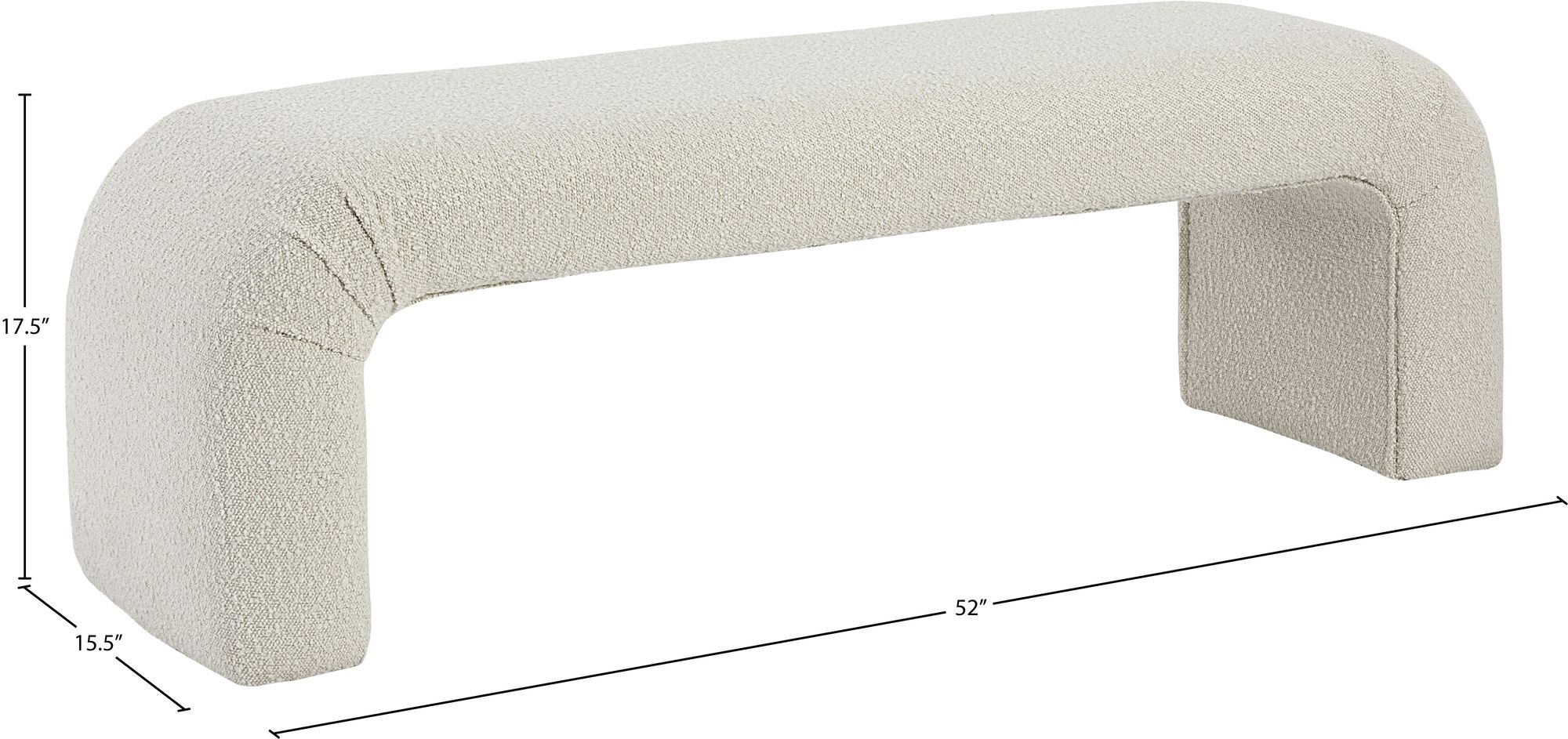 Niagara 52" Boucle Fabric Bench