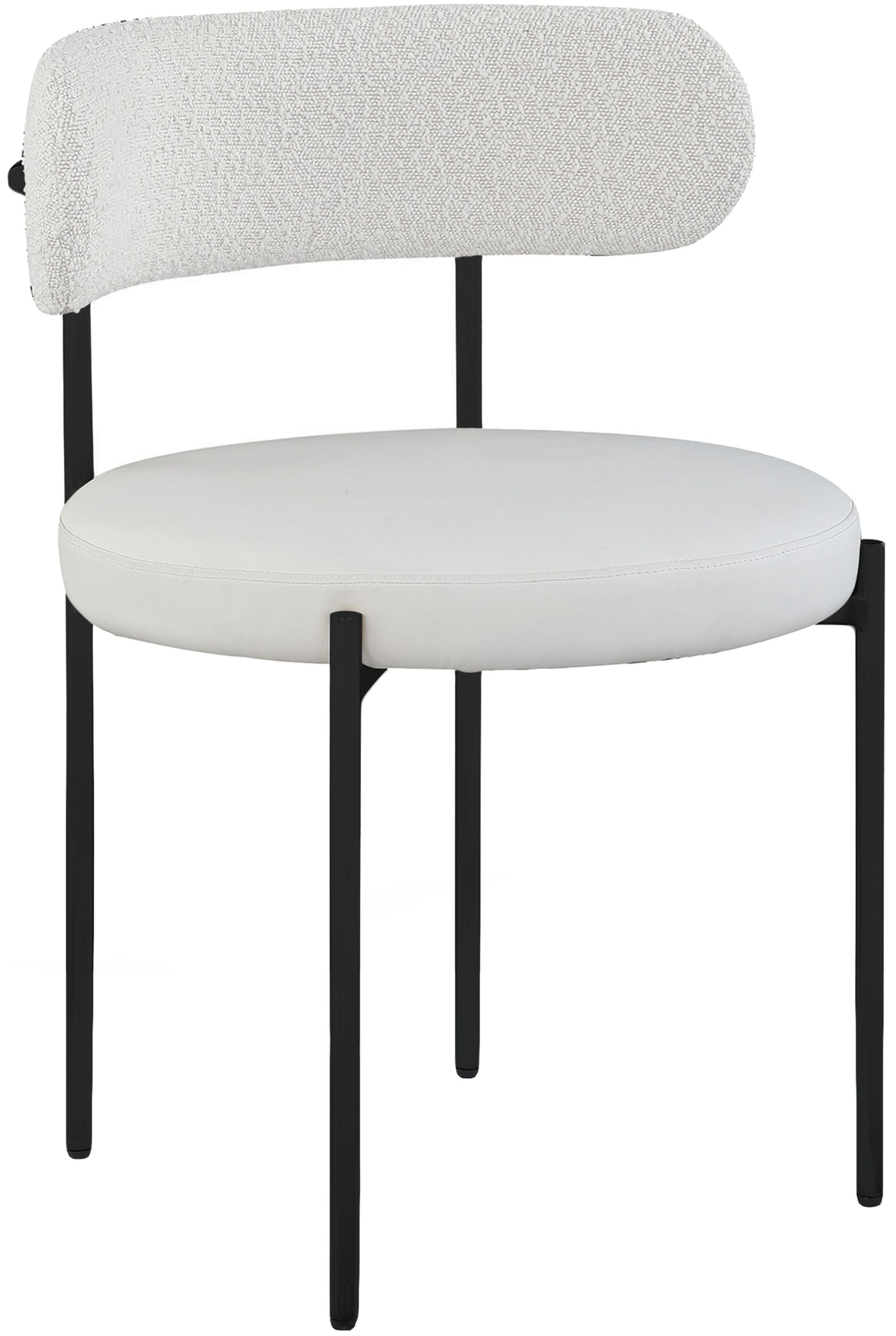 Beacon Faux Leather & Boucle Fabric Dining Chair with Metal Frame
