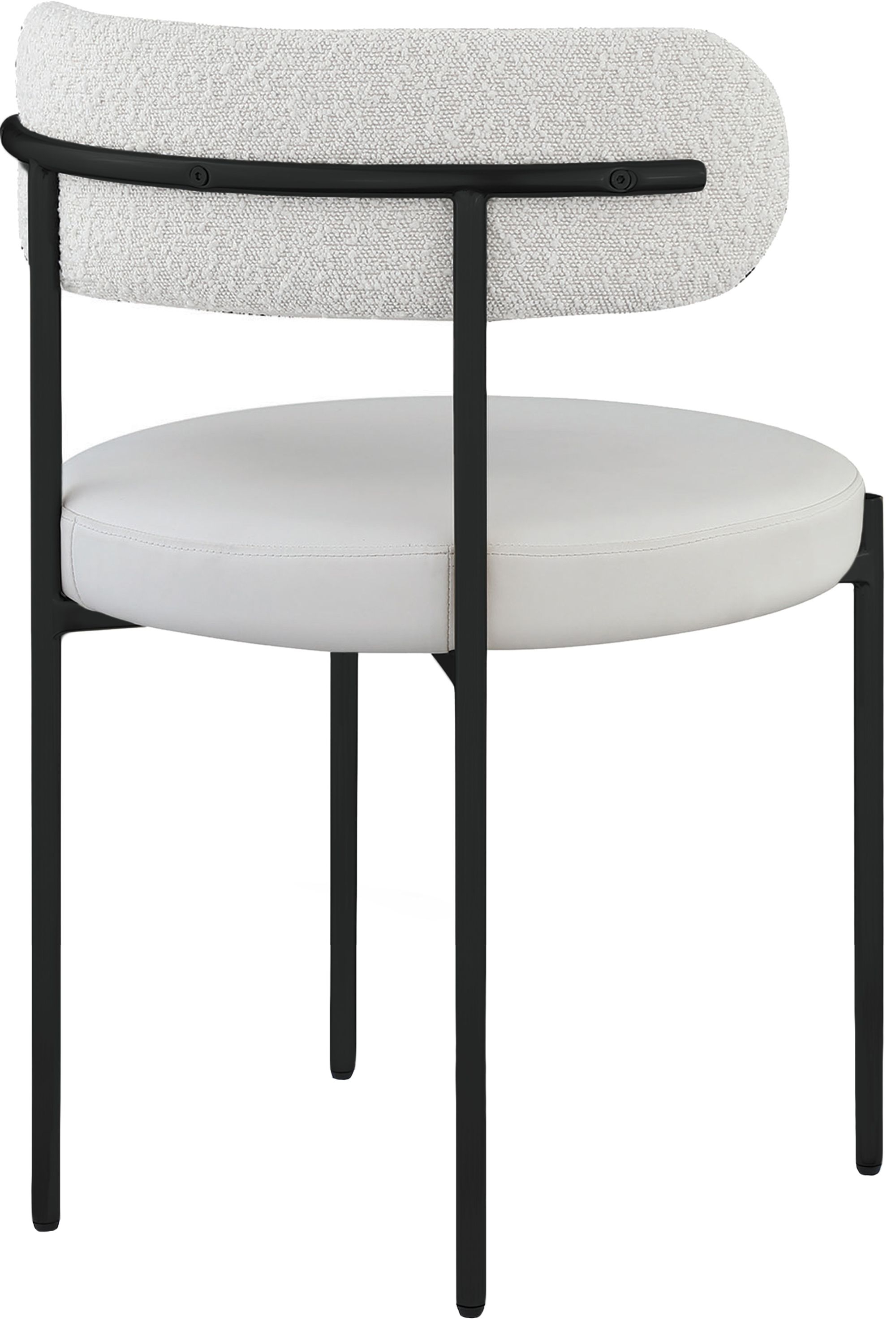 Beacon Faux Leather & Boucle Fabric Dining Chair with Metal Frame