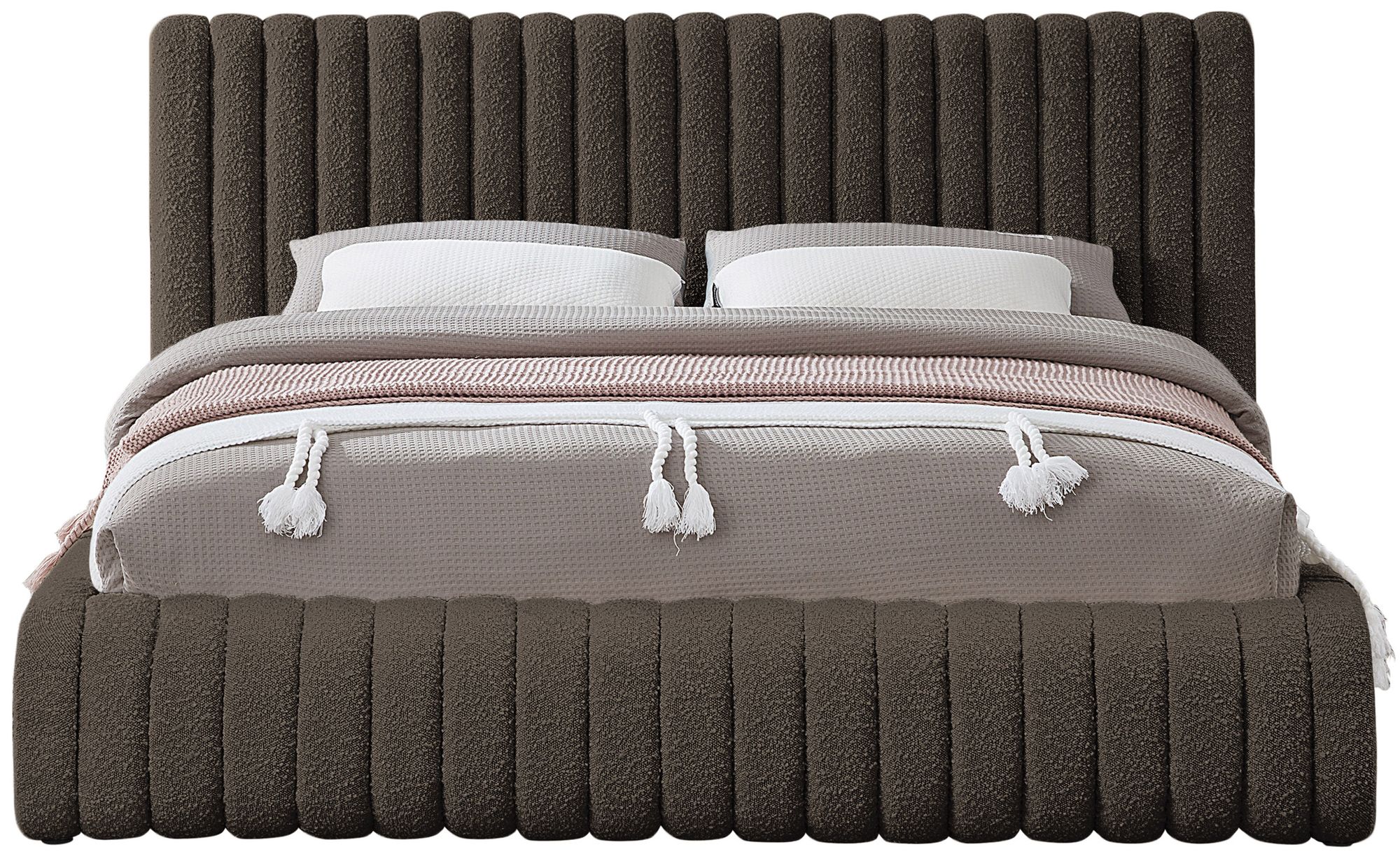 Nash Boucle Fabric King Size Bed