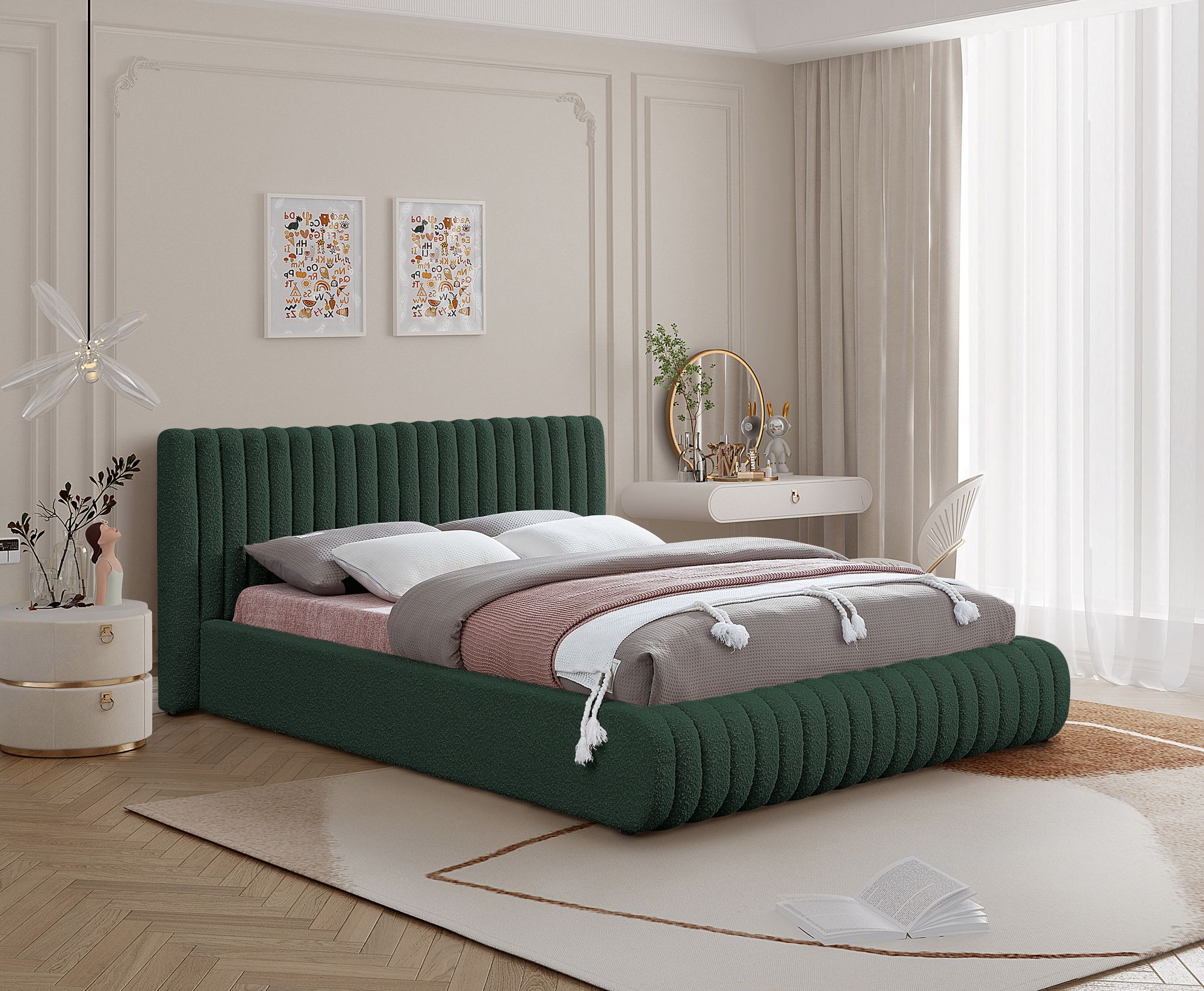 Nash Boucle Fabric Full Size Bed