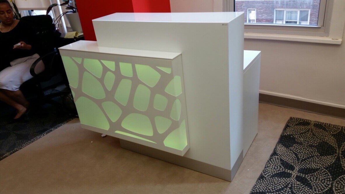 ORGANIC Small Straight Reception Desk w/RGB Light