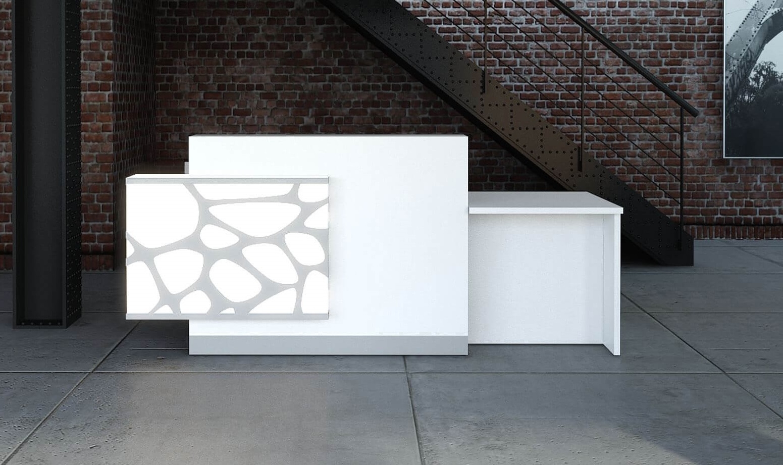 ORGANIC Straight Reception Desk w/Counter Top, ADA Compliance