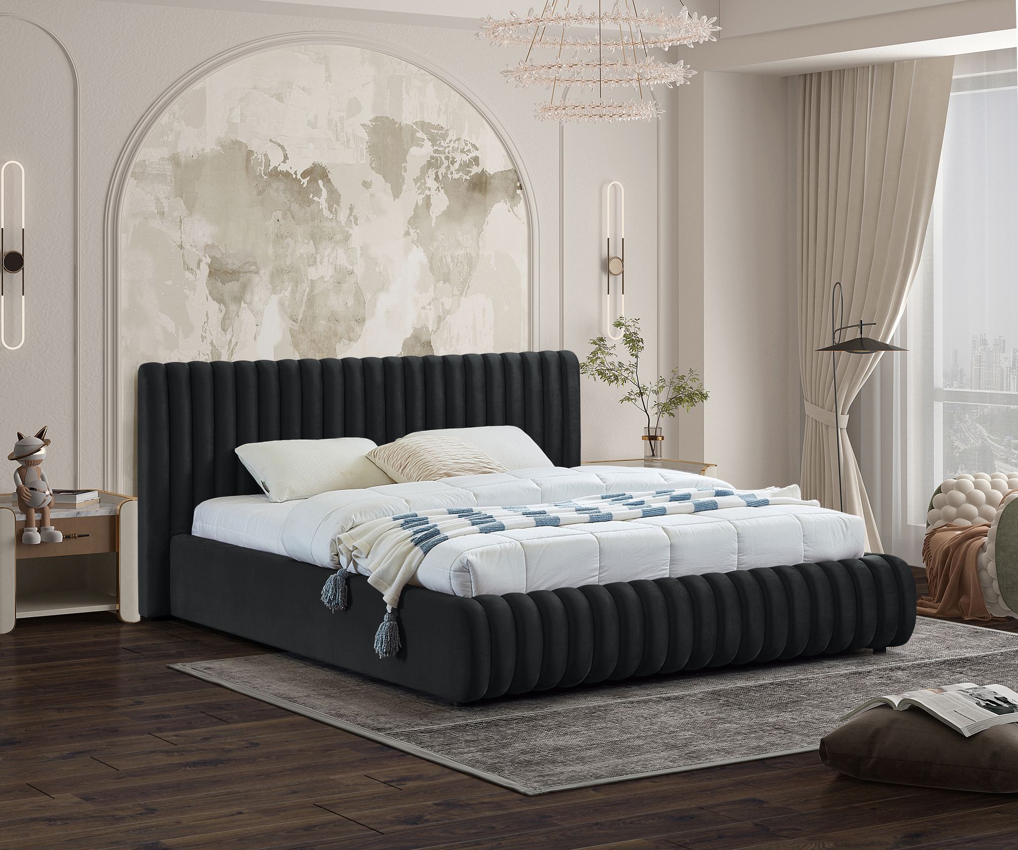 Nico Velvet King Size Bed