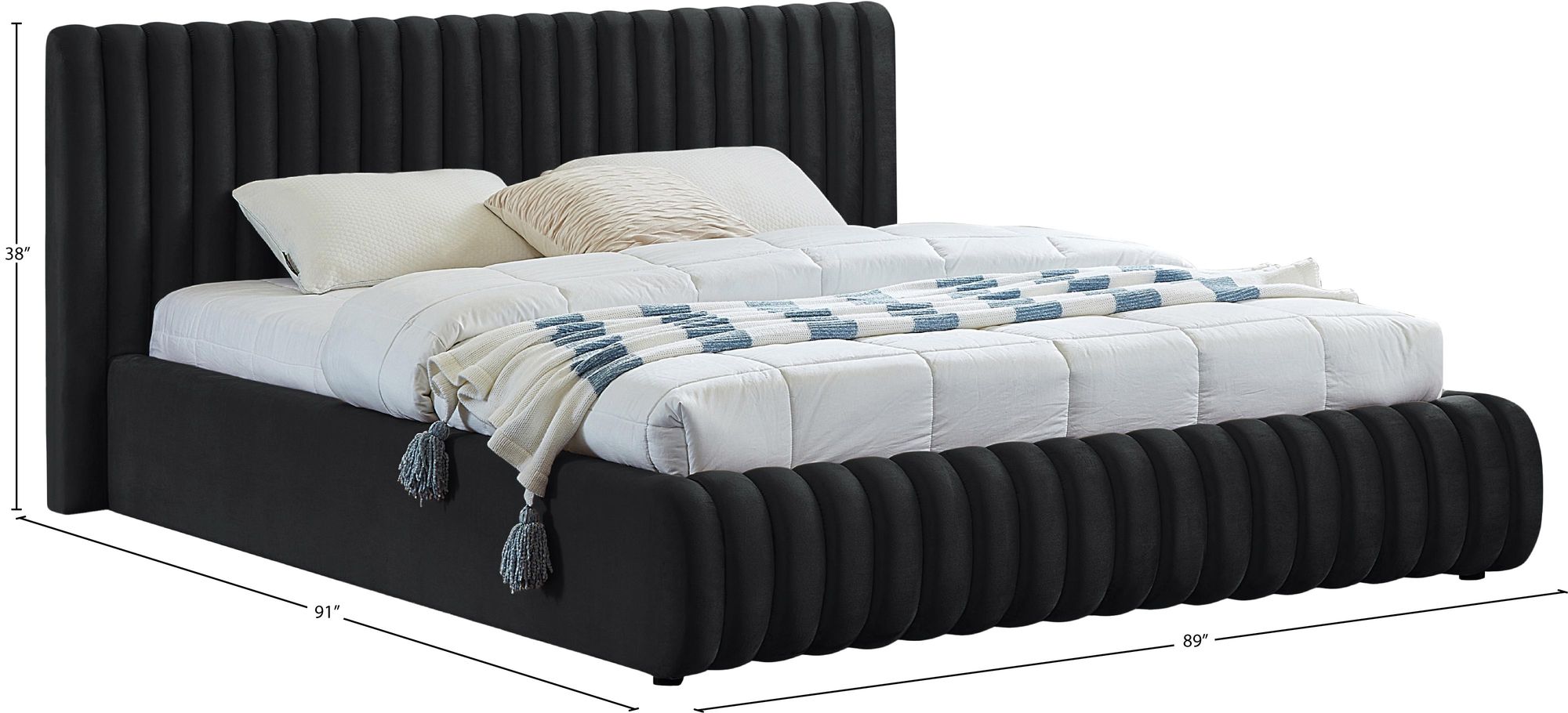 Nico Velvet King Size Bed