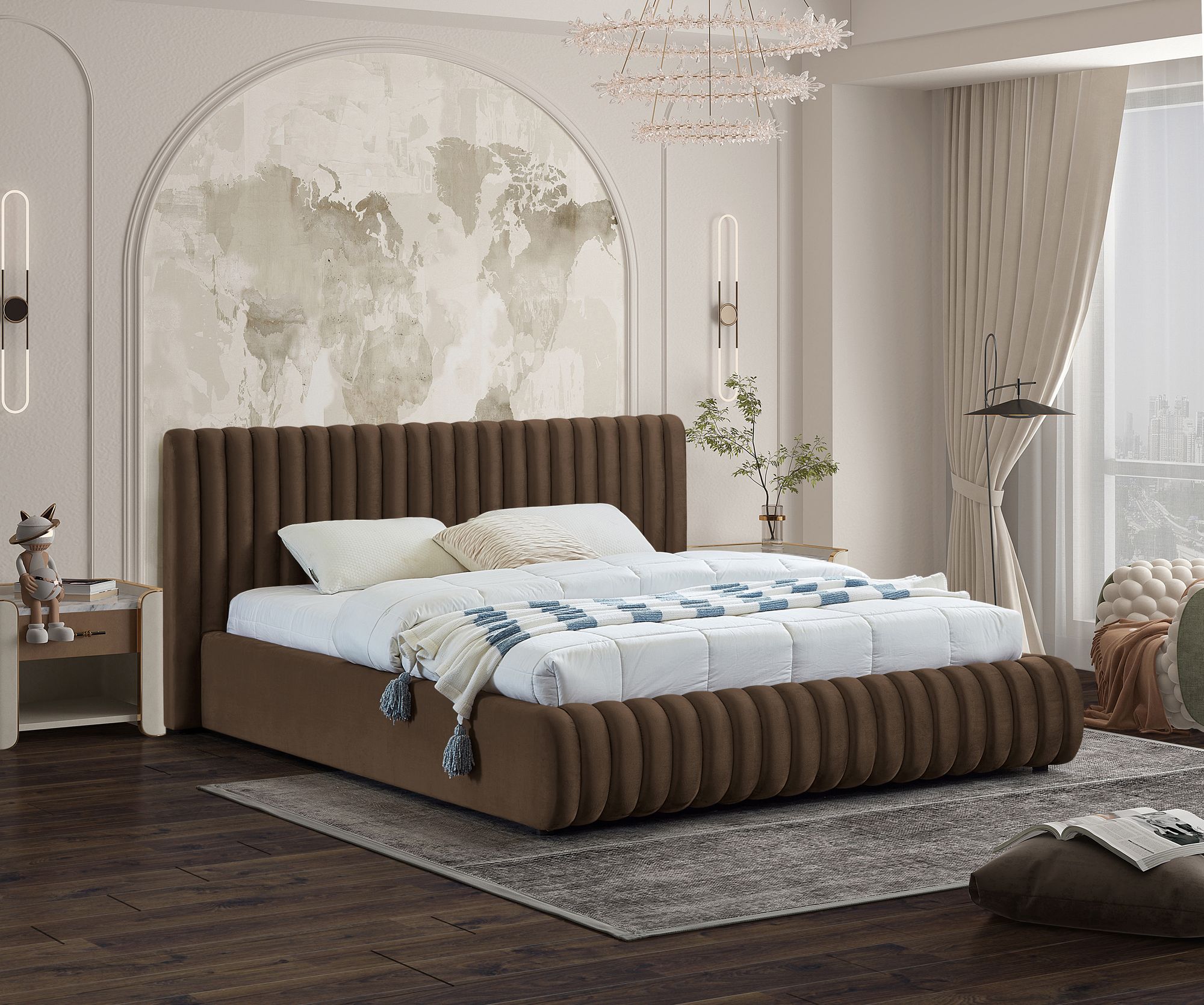 Nico Velvet Queen Size Bed