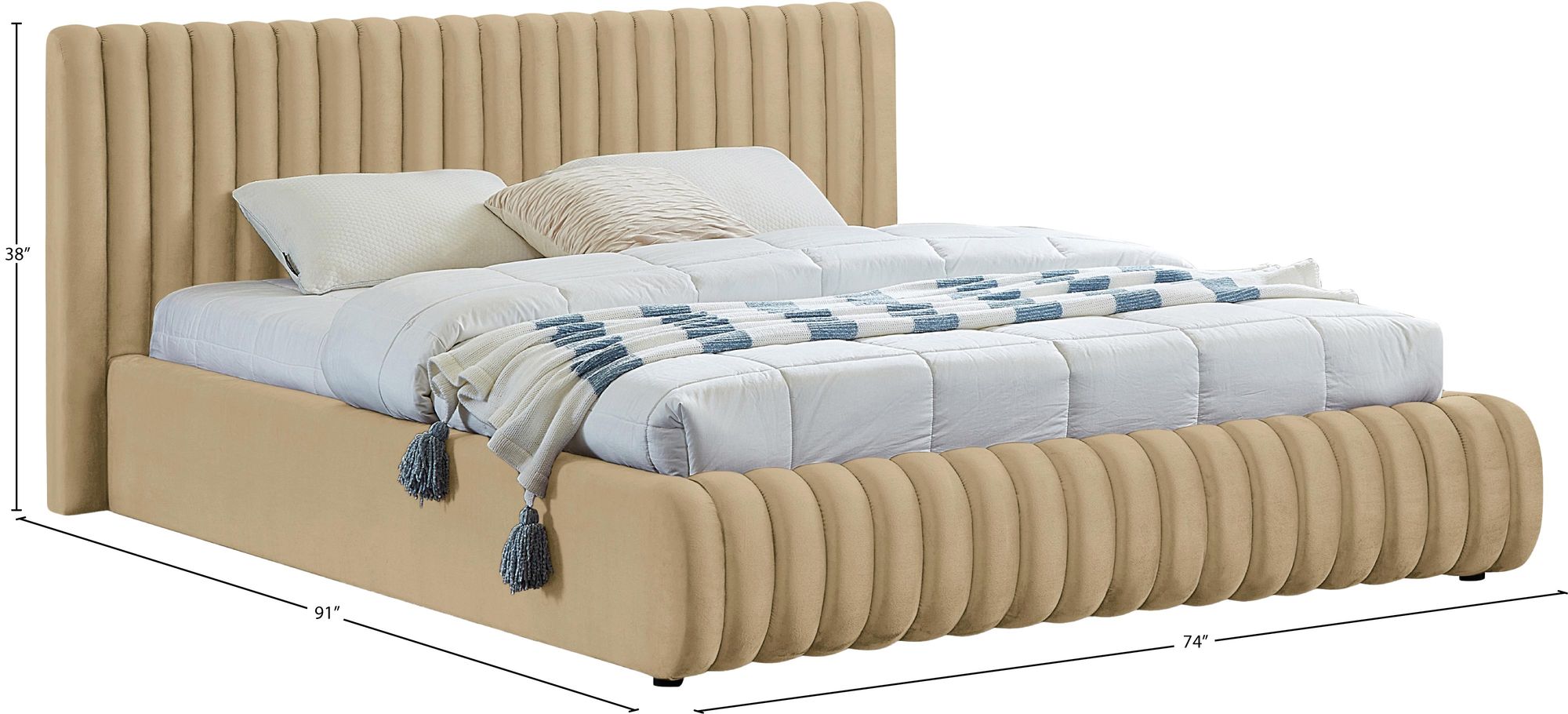 Nico Velvet Queen Size Bed