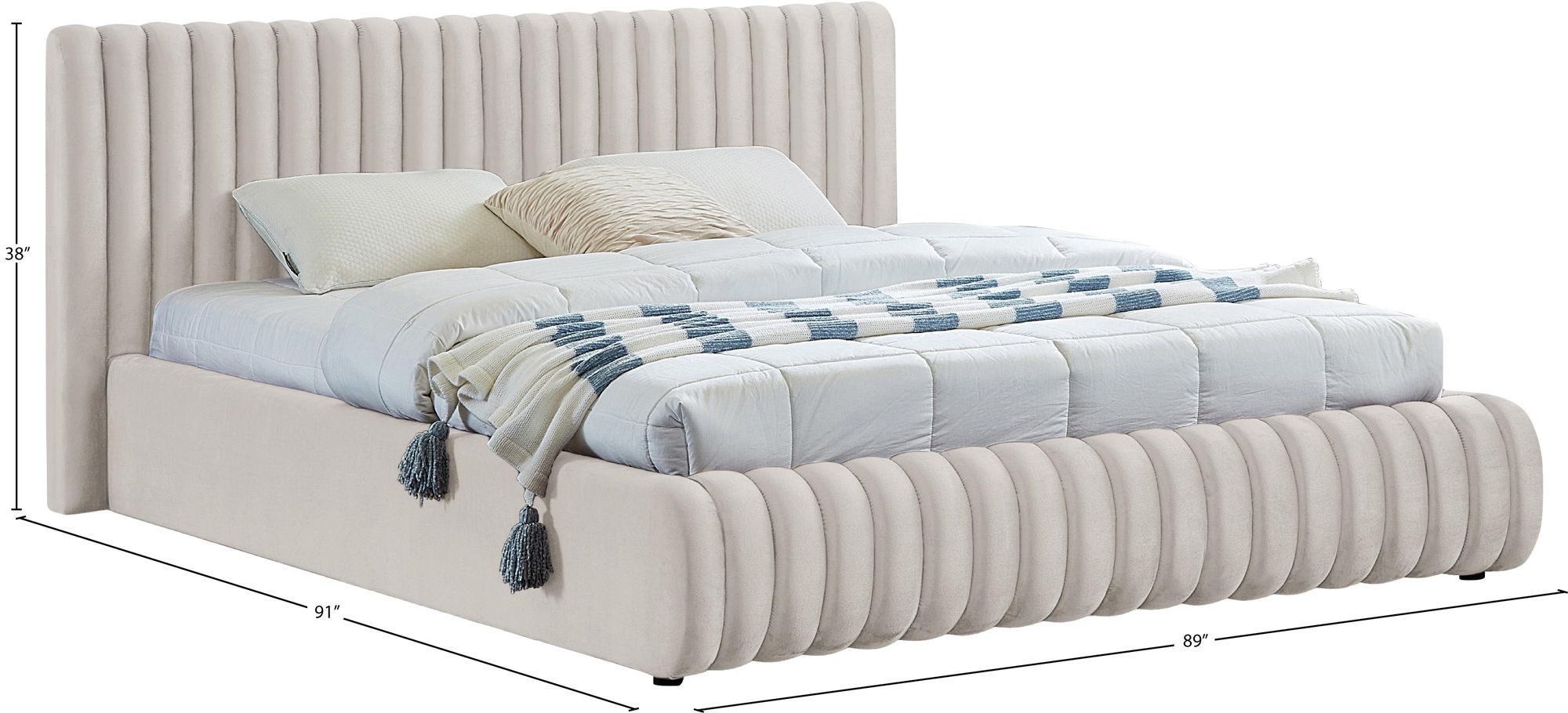 Nico Velvet King Size Bed