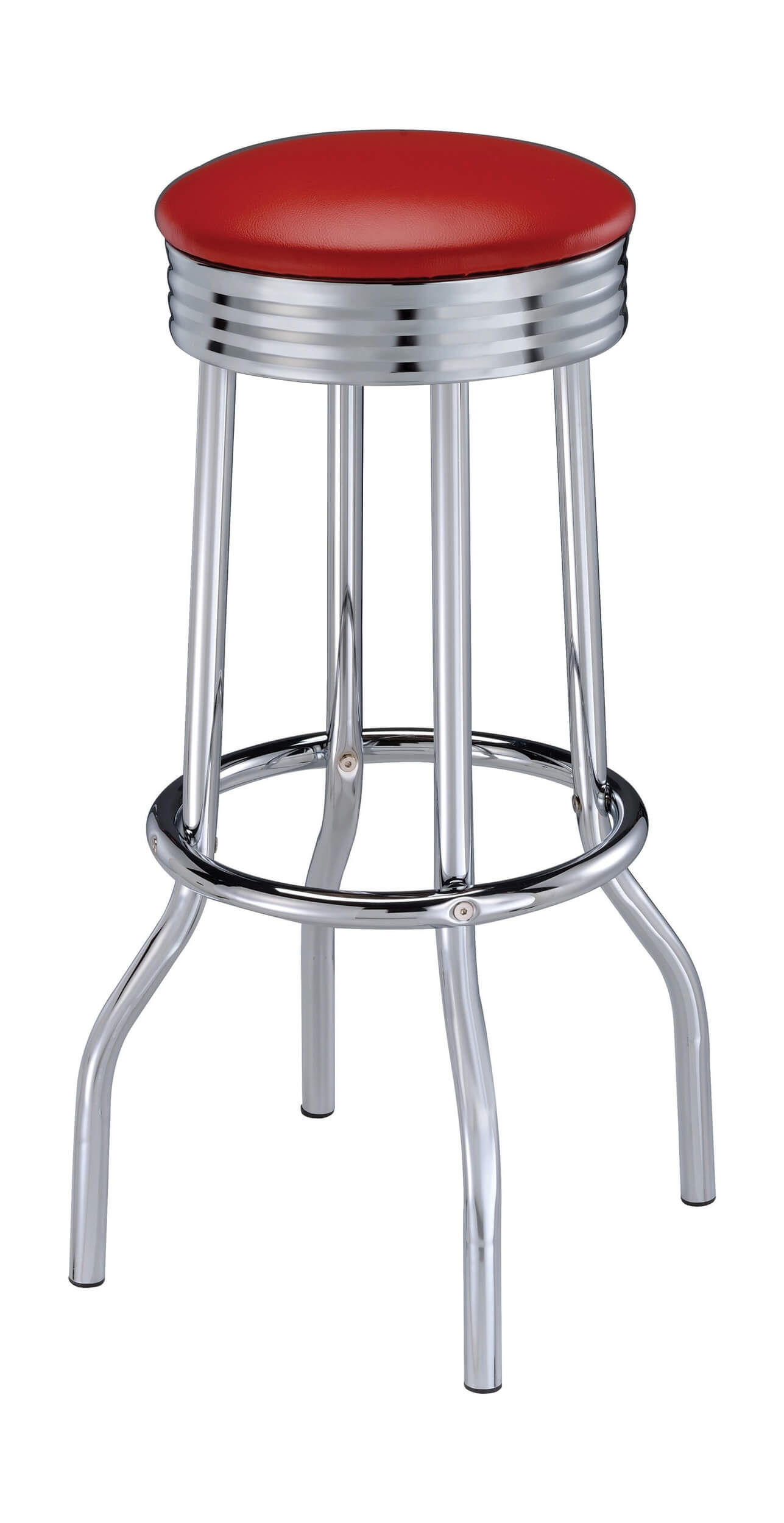 Theodore Leatherette Top Bar Stool with Metal Base