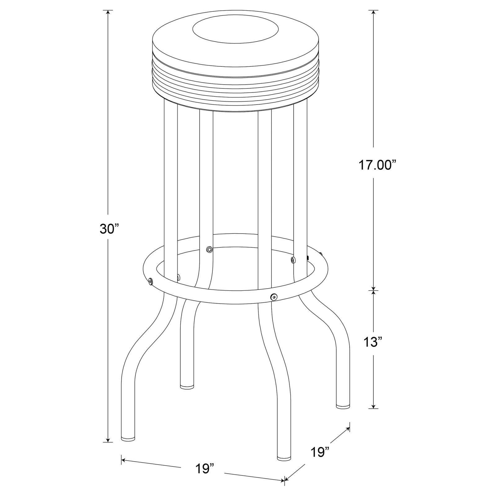 Theodore Leatherette Top Bar Stool with Metal Base