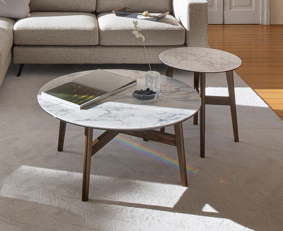 Abrey Laminated Ceramic-Glass/Wood Coffee Table