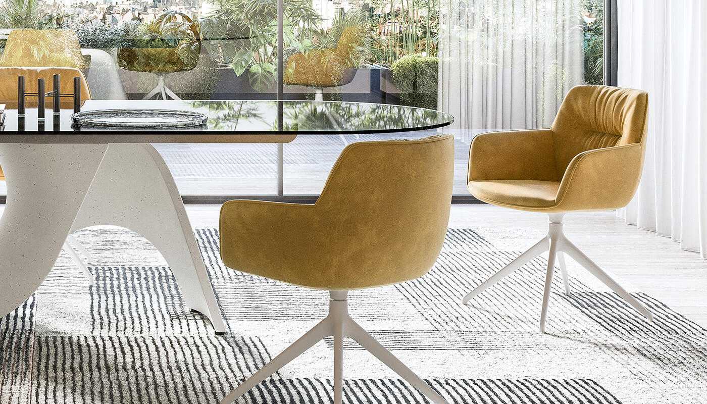 Cocoon Fabric/Metal 360° Swivel Customizable Padded Plush Seat Dining Armchair