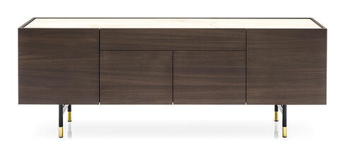 Horizon Ceramic/Wood/Metal Customizable Sideboard w/4 Doors & Drawer & Metal Feet