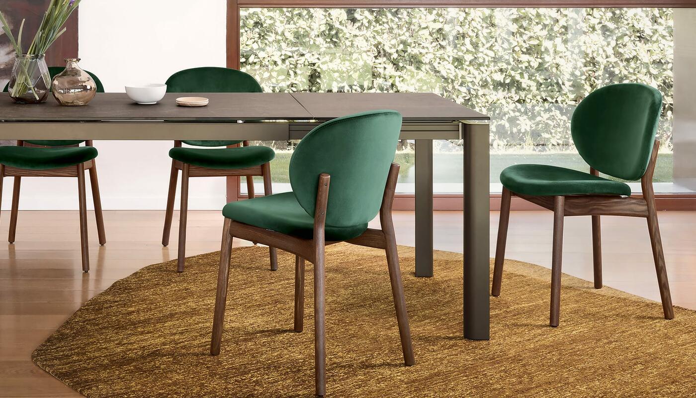 Ines Venice Fabric/Wood Dining Chair