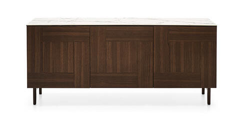 Universal Ceramic/Wood/Glass Customizable Sideboard w/3 Doors & Metal Feet