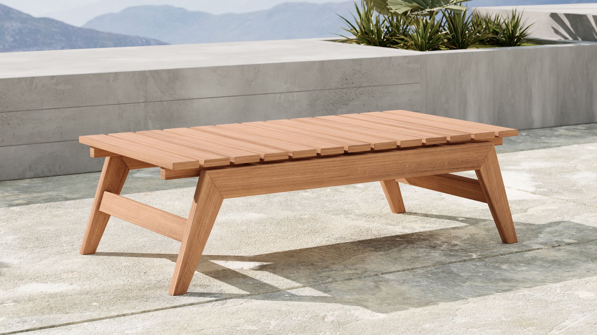 Tahiti 47.5" Rectangular Outdoor Patio Solid Teak Wood Coffee Table