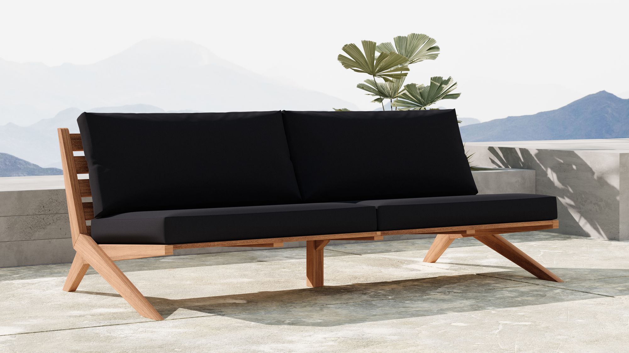 Tahiti 87" Outdoor Patio Waterproof Fabric Sofa