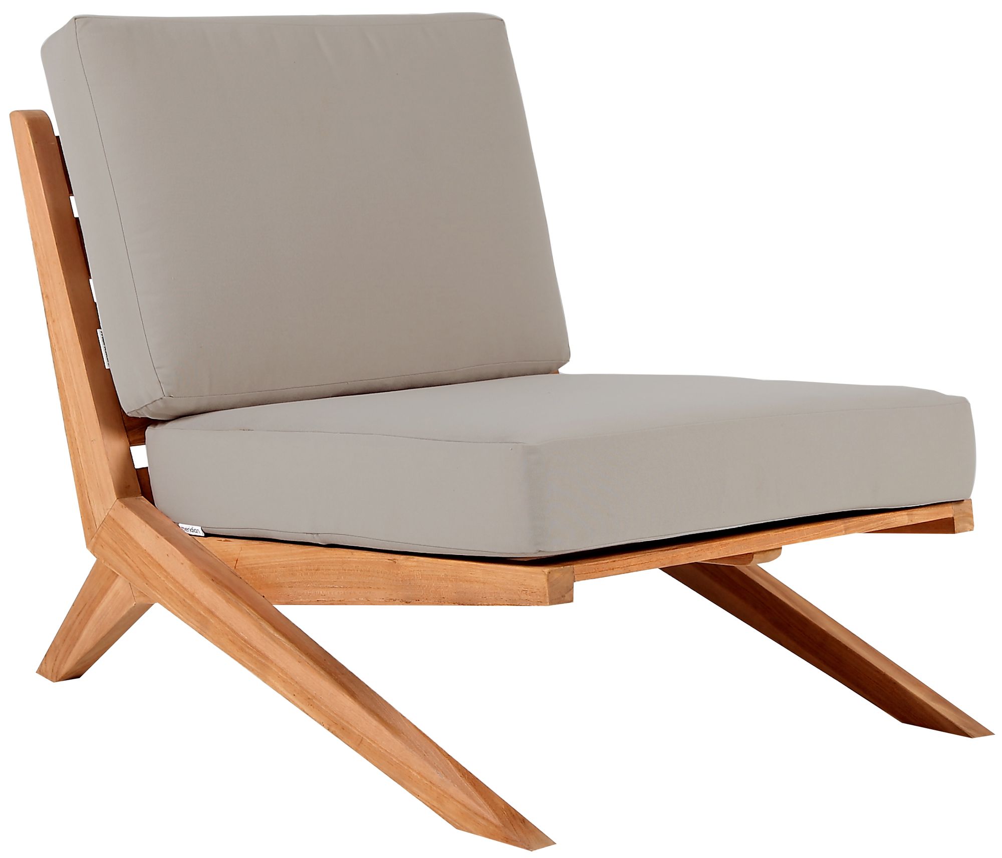 Tahiti Outdoor Patio Waterproof Fabric Accent Chair with Solid Teak Wood Frame