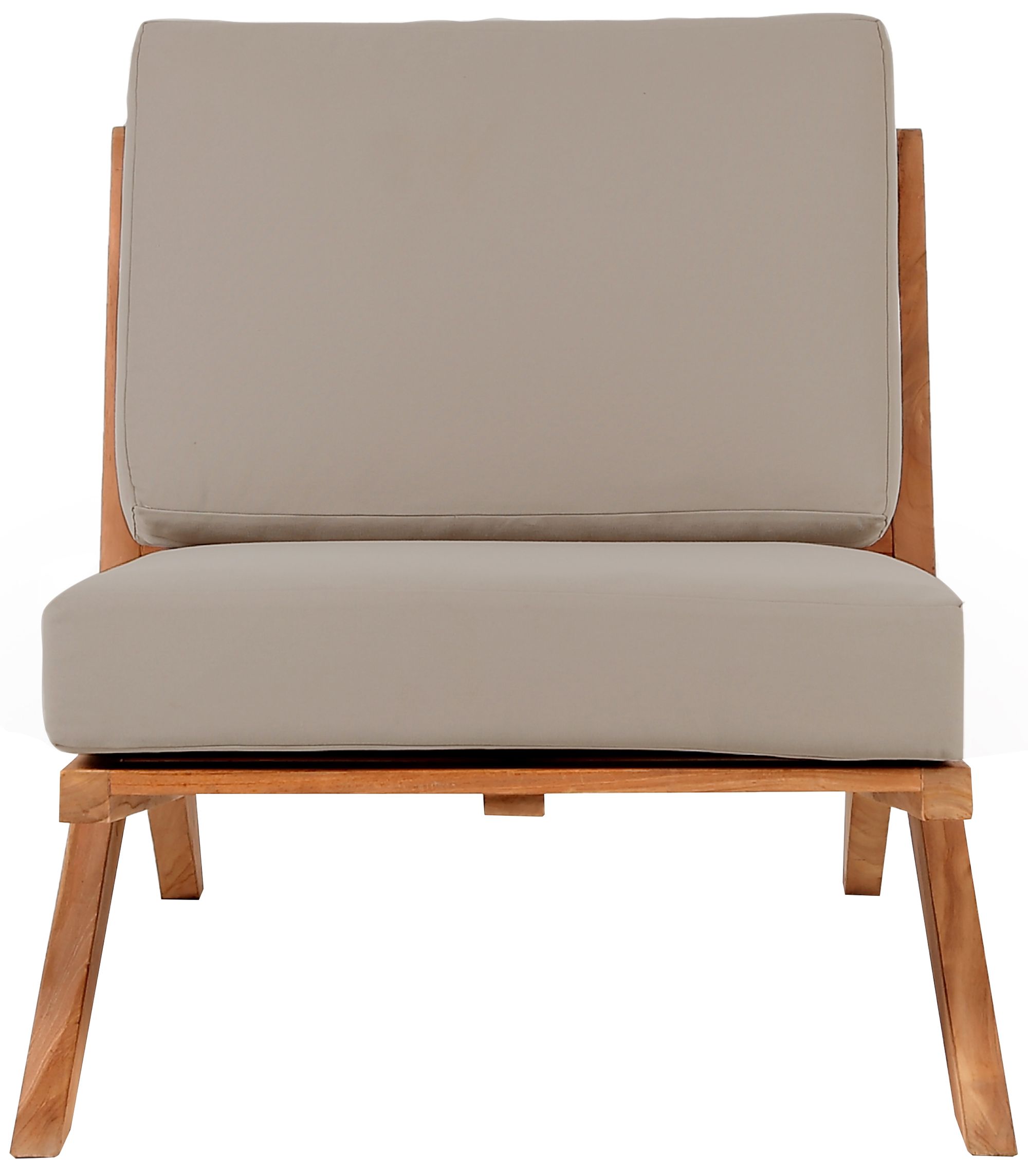 Tahiti Outdoor Patio Waterproof Fabric Accent Chair with Solid Teak Wood Frame
